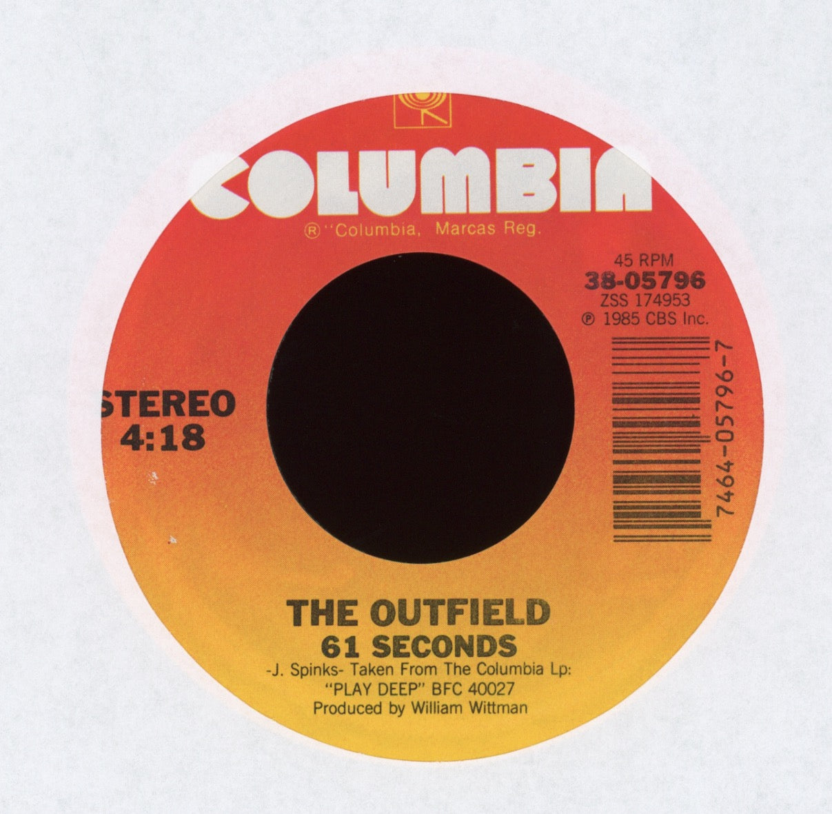 The Outfield - Your Love on Columbia With Picture Sleeve