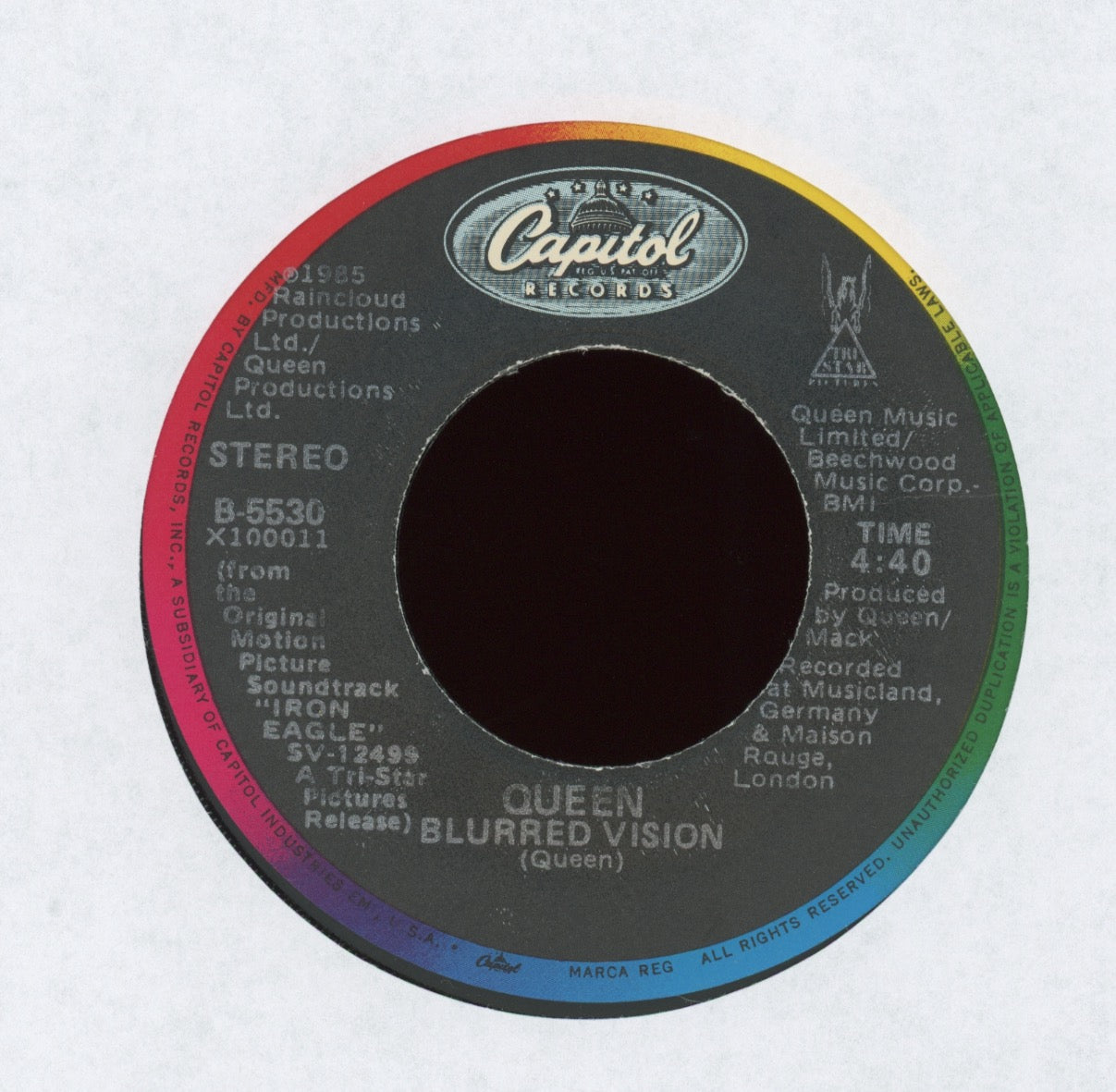 Queen - One Vision on Capitol With Picture Sleeve