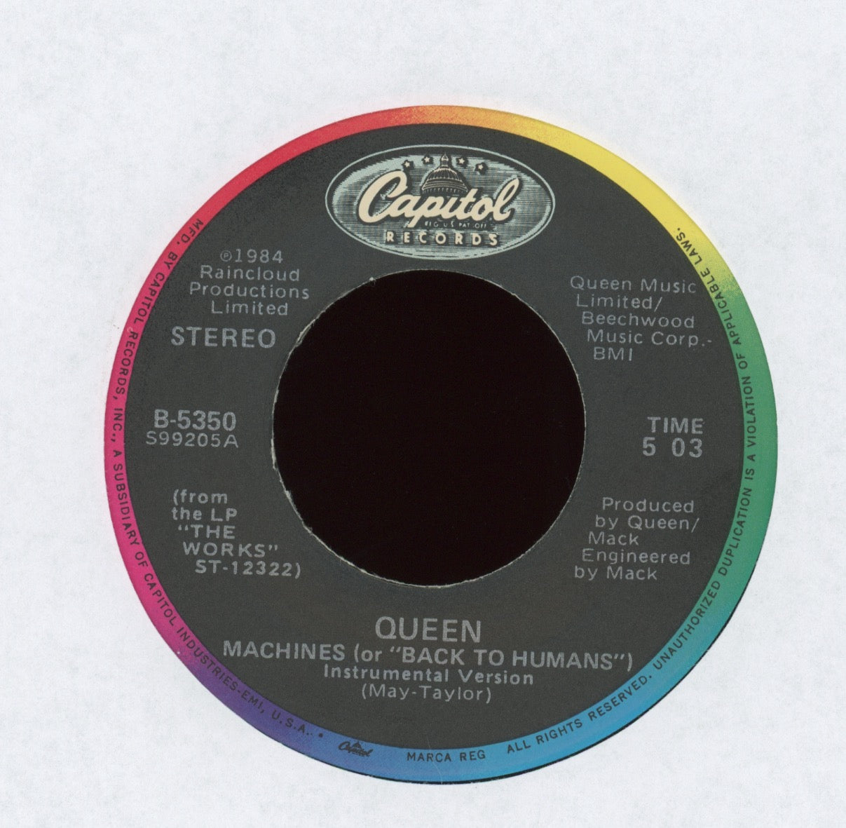 Queen - I Want To Break Free on Capitol With Picture Sleeve Brian May