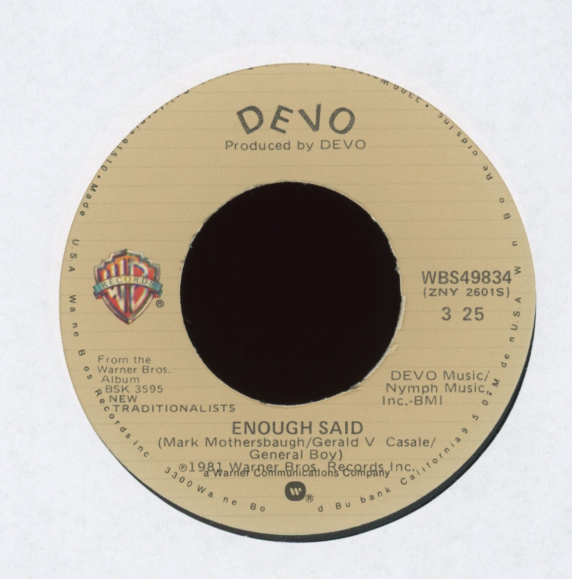 Devo - Beautiful World on WB With Picture Sleeve