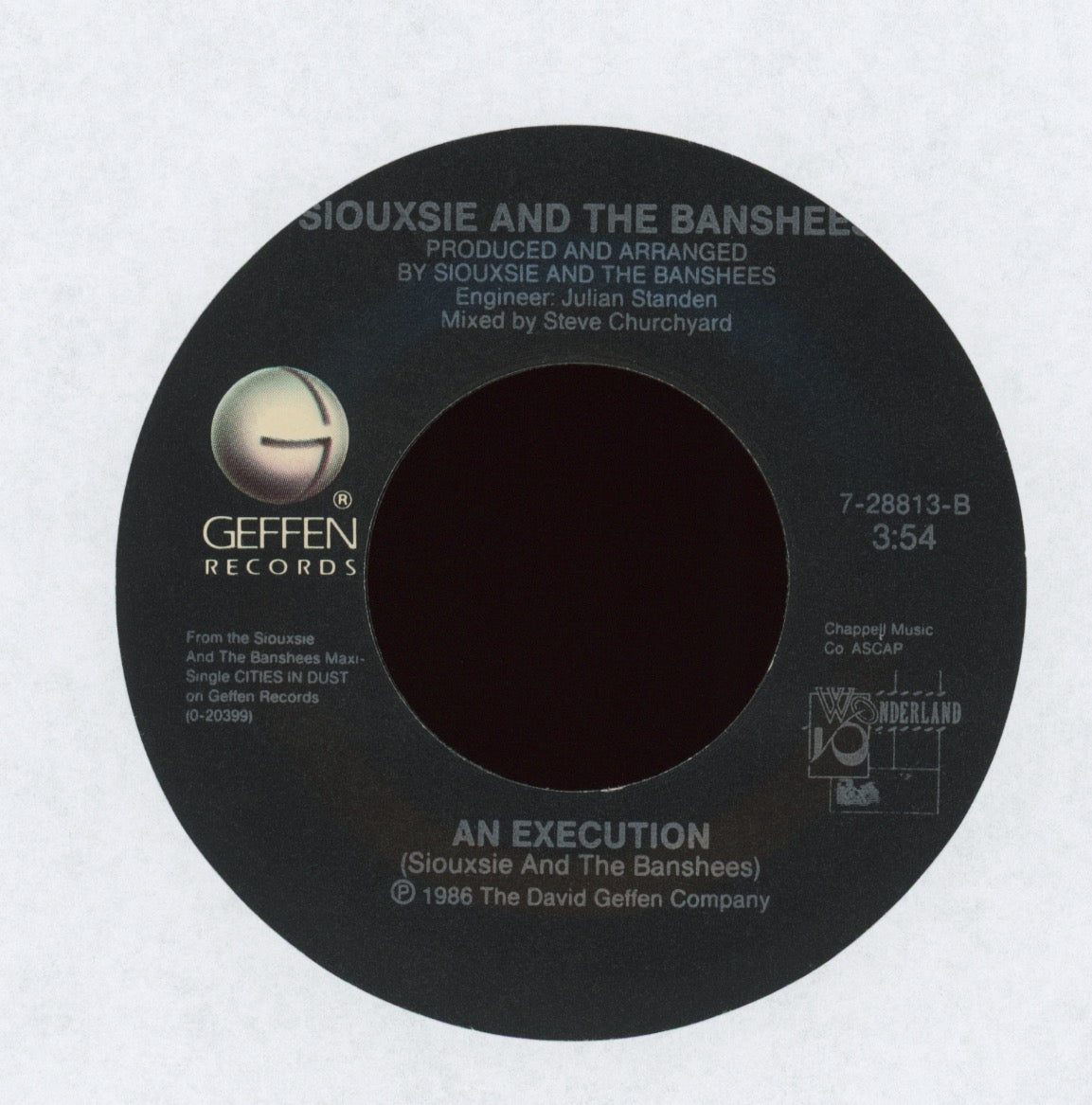 Siouxsie & The Banshees - Cities In Dust on Geffen With Picture Sleeve