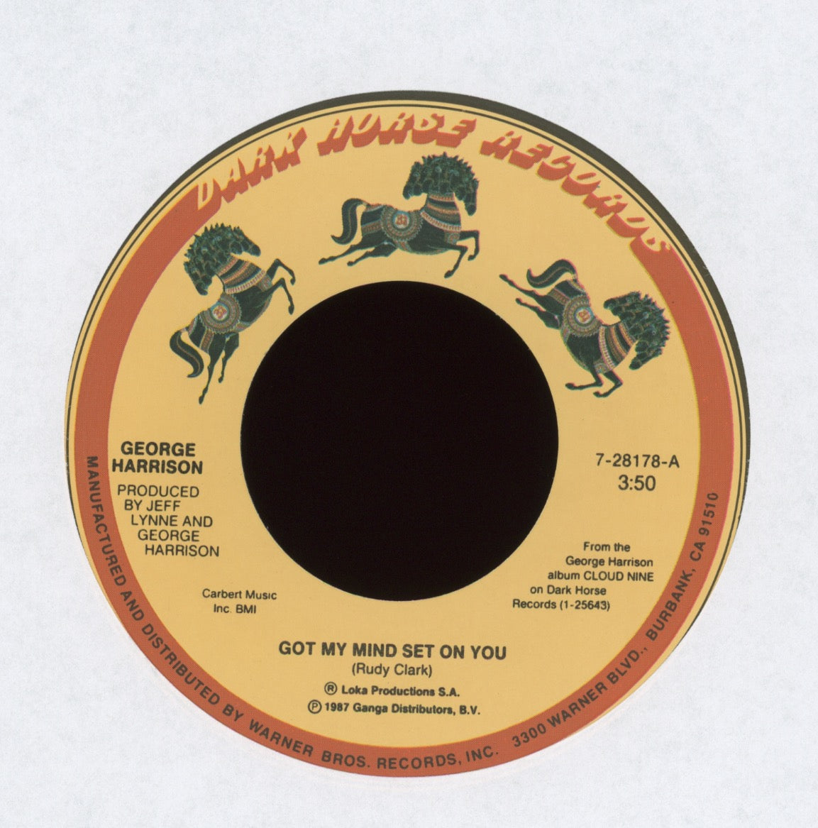 George Harrison - Got My Mind Set On You on Dark Horse With Picture Sleeve