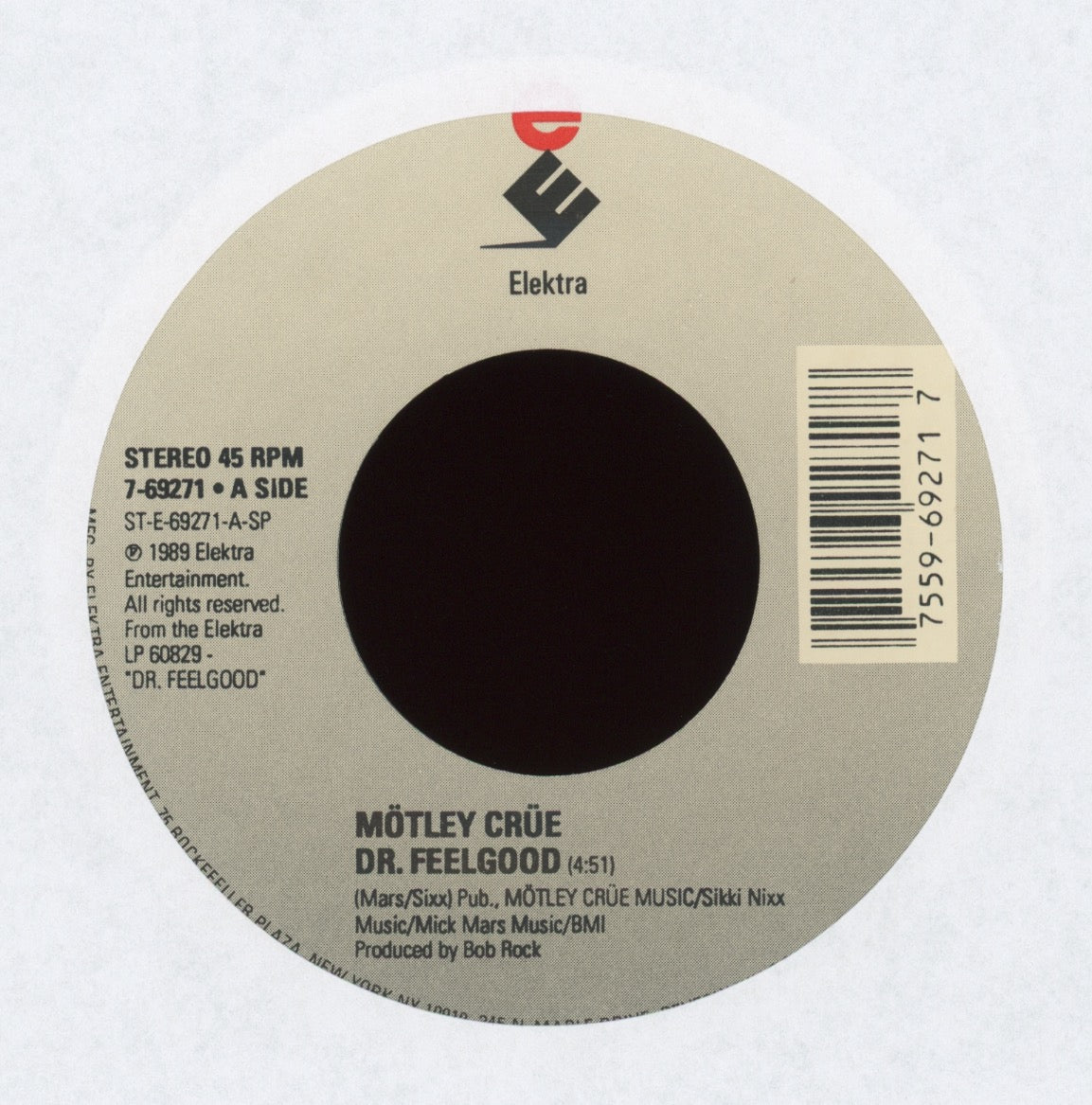 Mötley Crüe - Dr. Feelgood on Elektra With Picture Sleeve