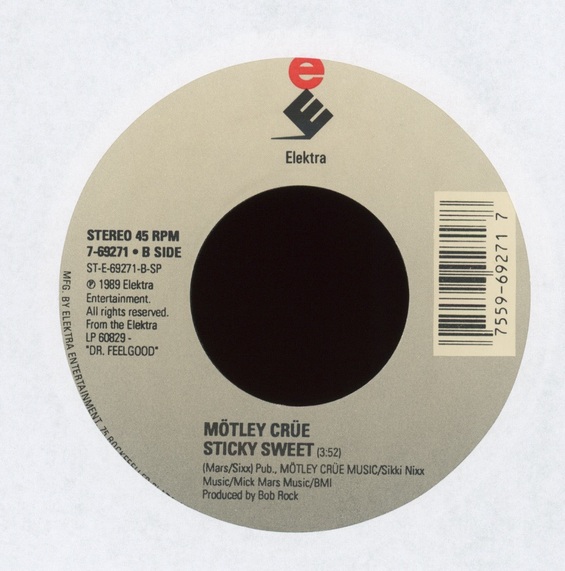 Mötley Crüe - Dr. Feelgood on Elektra With Picture Sleeve
