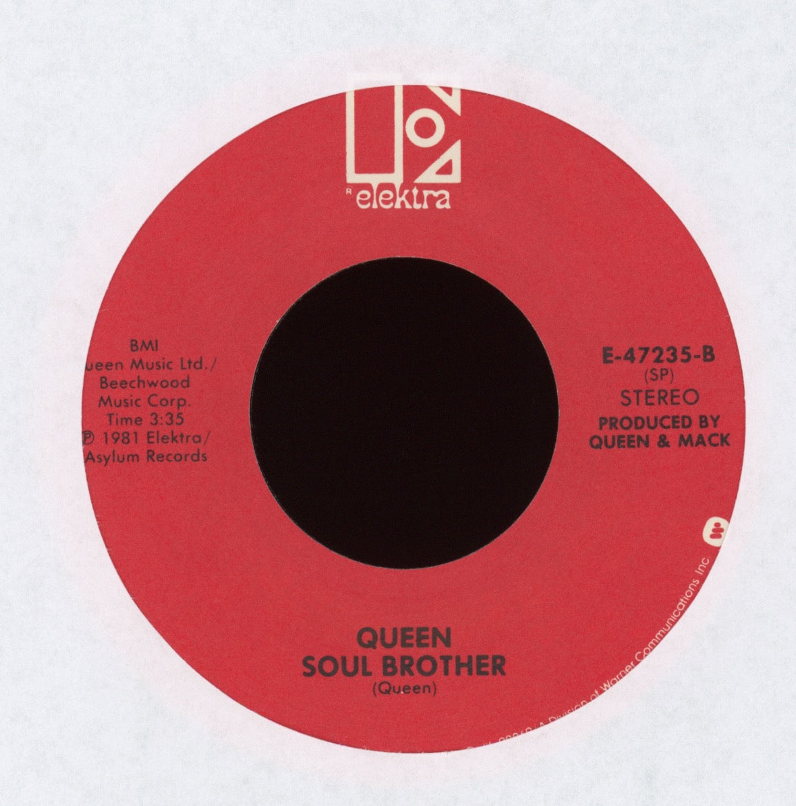 Queen & David Bowie - Under Pressure on Elektra With Picture Sleeve