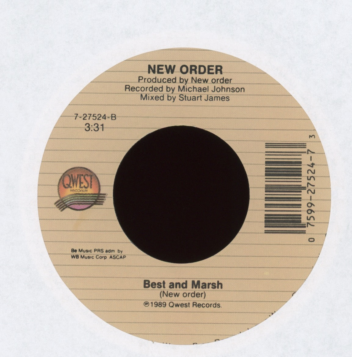 New Order - Round & round on Qwest With Picture Sleeve