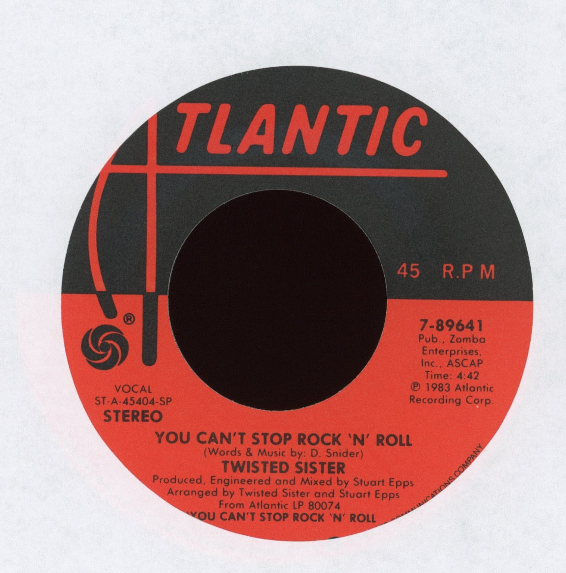 Twisted Sister - We're Not Gonna Take It on Atlantic With Picture Sleeve