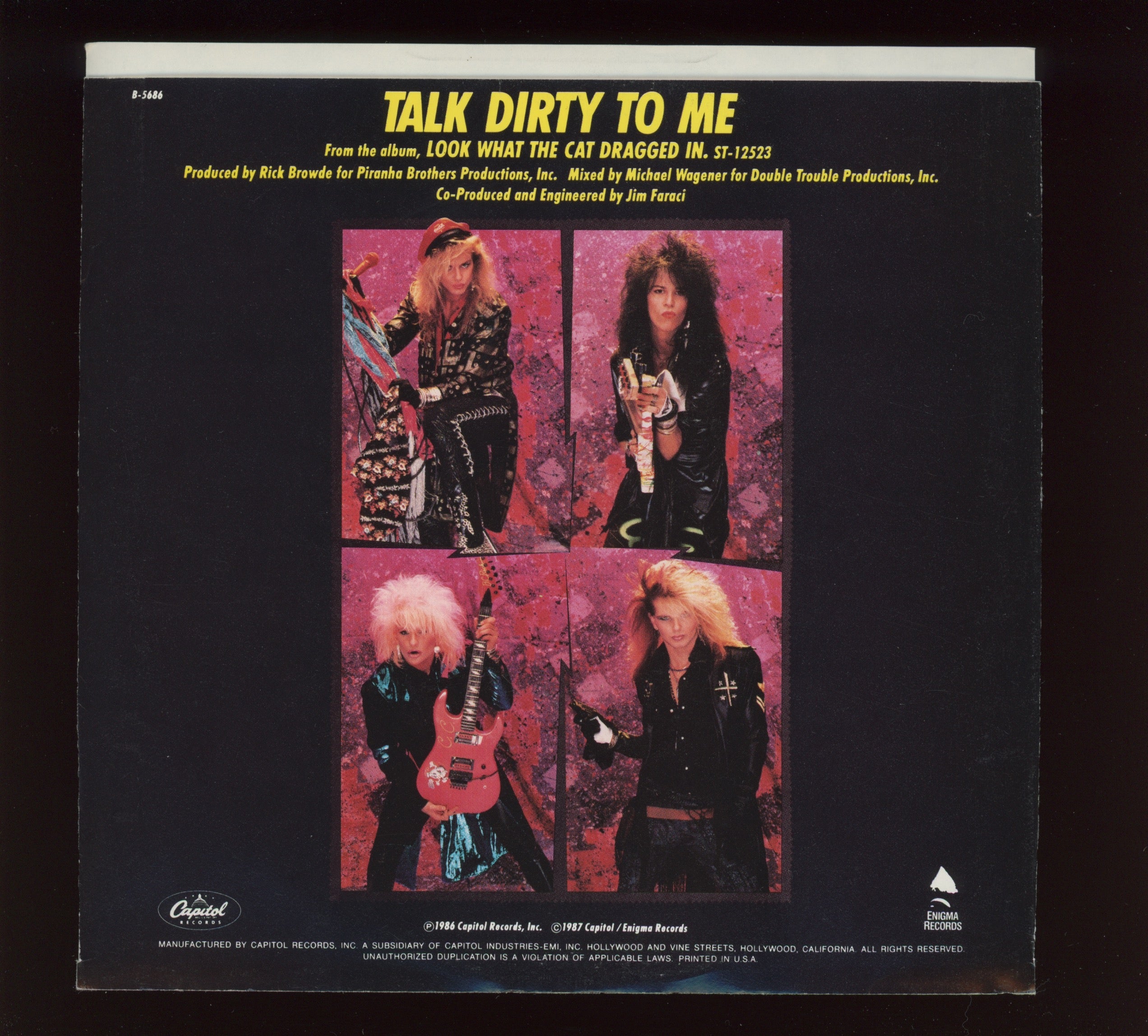 Poison - Talk Dirty To Me on Capitol With Picture Sleeve
