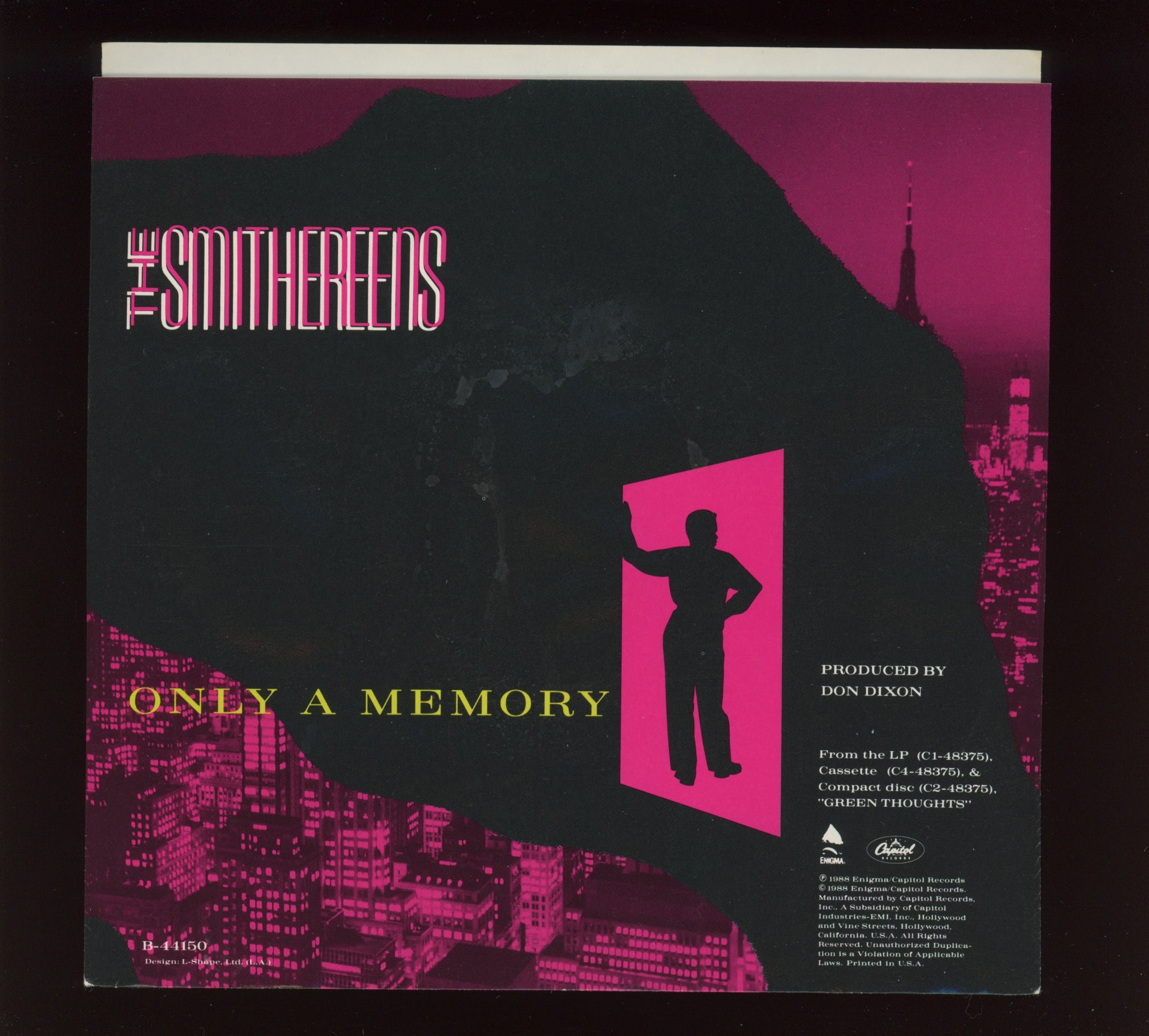 The Smithereens - Only A Memory on Capitol With Picture Sleeve
