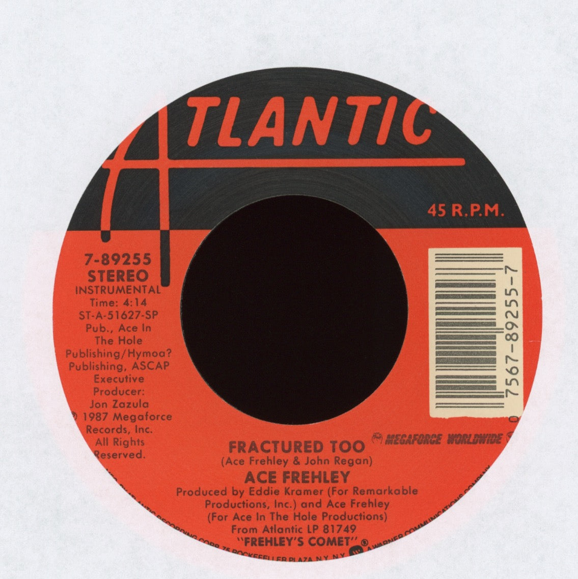 Ace Frehley - Into The Night on Atlantic With Picture Sleeve