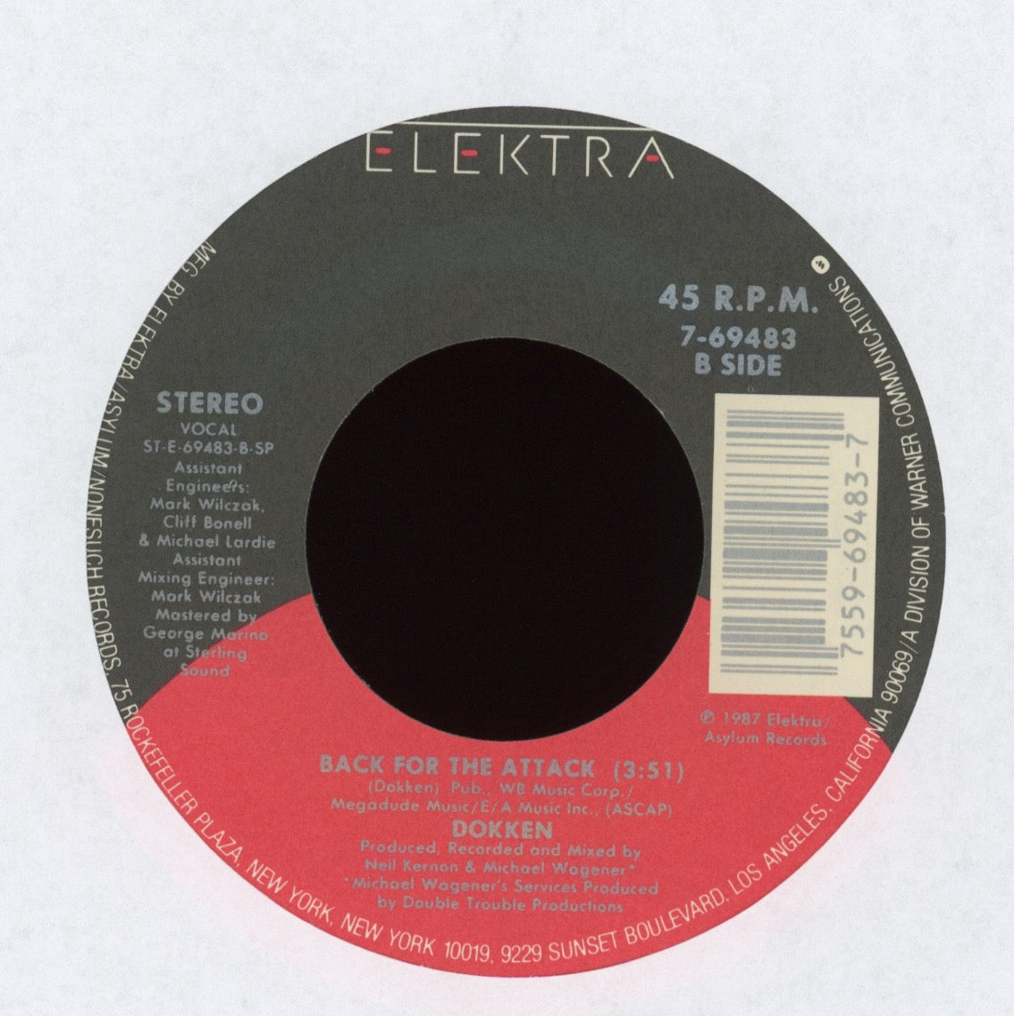 Dokken - Dream Warriors on Elektra With Picture Sleeve