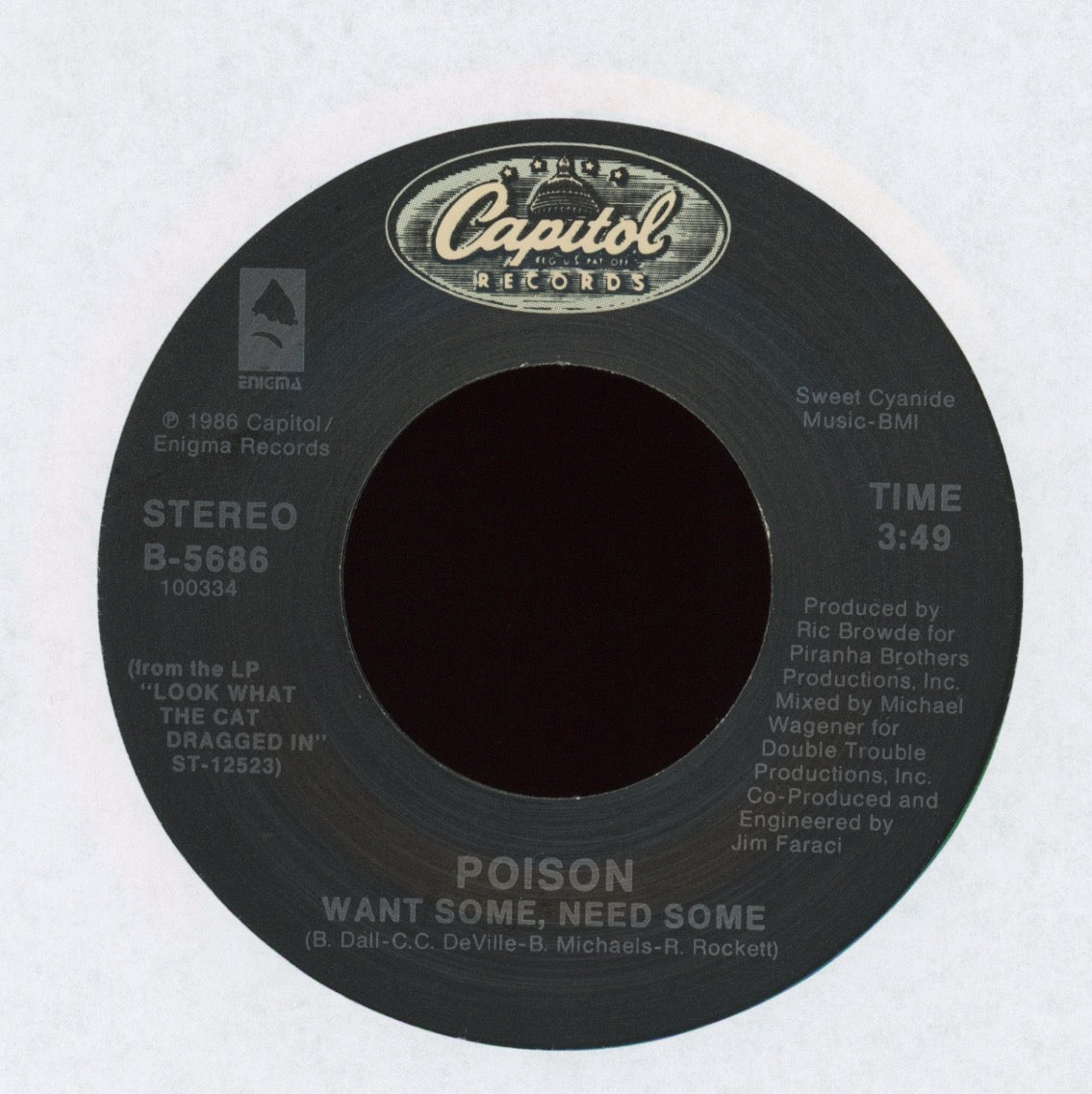 Poison - Talk Dirty To Me on Capitol With Picture Sleeve