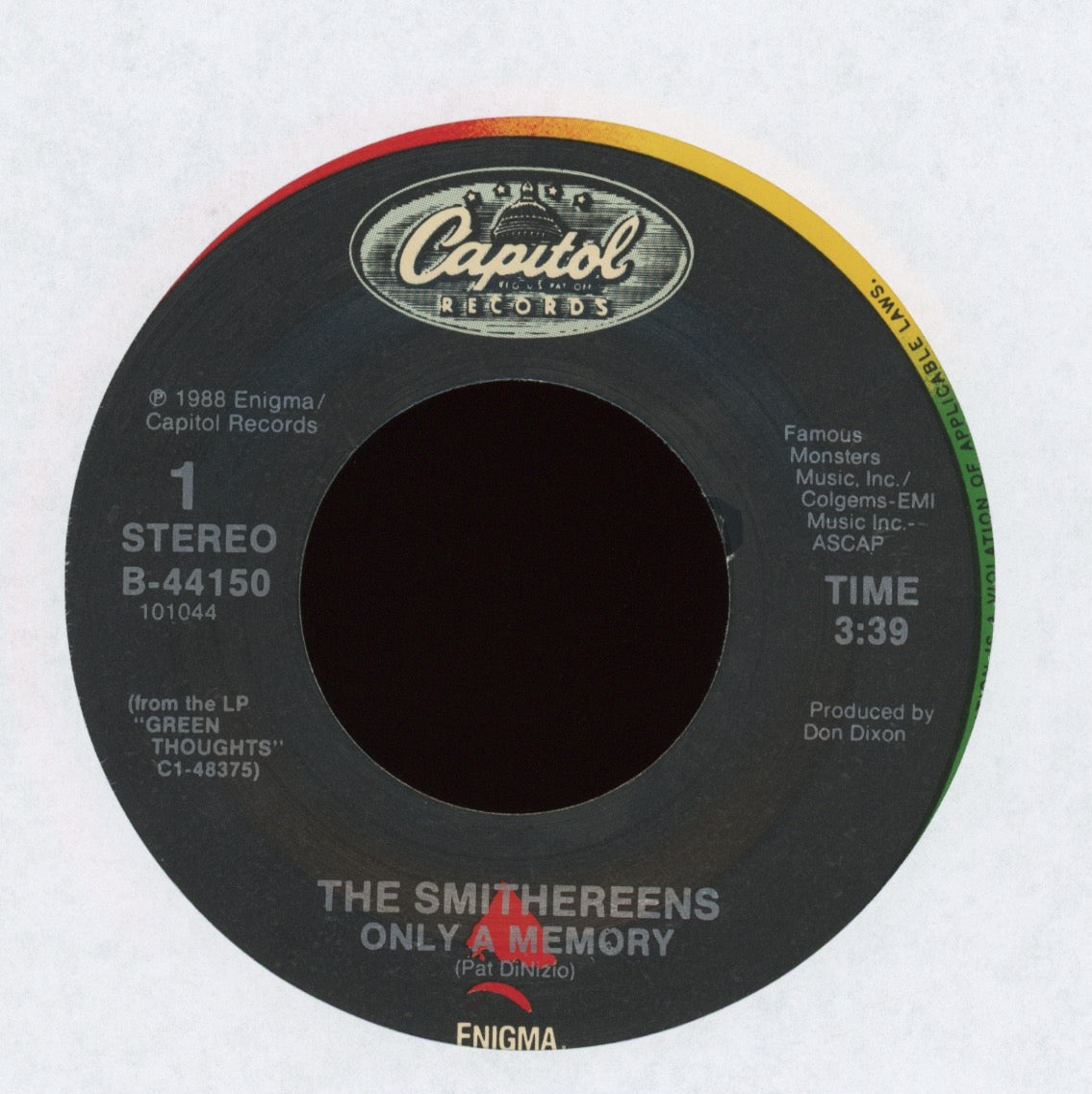 The Smithereens - Only A Memory on Capitol With Picture Sleeve