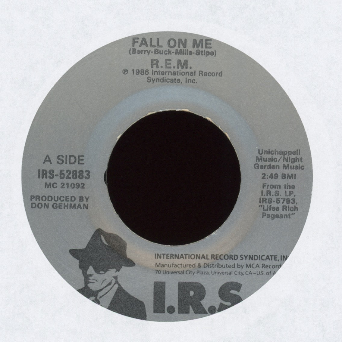 R.E.M. - Fall On Me on I.R.S. With Picture Sleeve