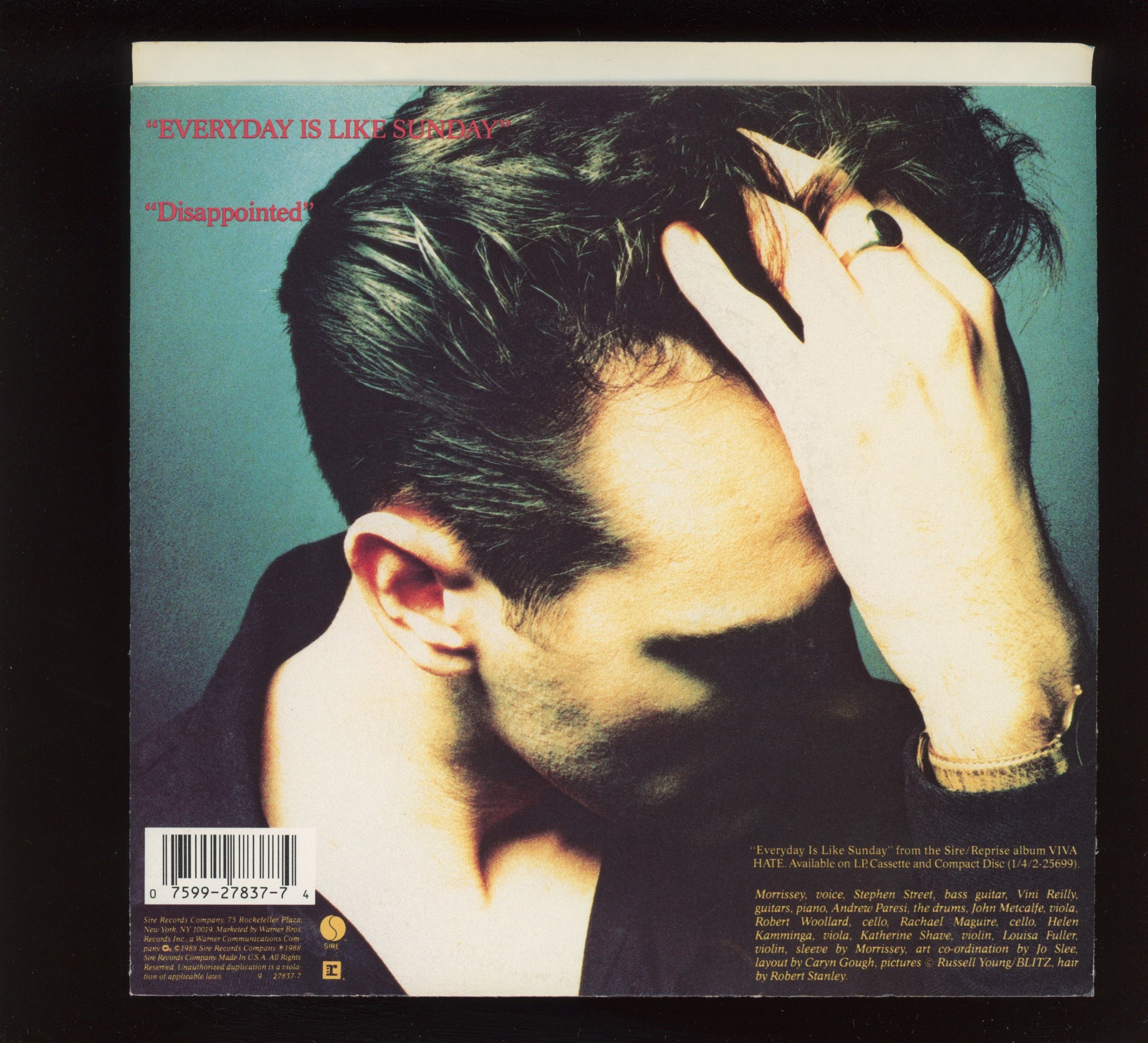 Morrissey - Everyday Is Like Sunday on Sire With Picture Sleeve