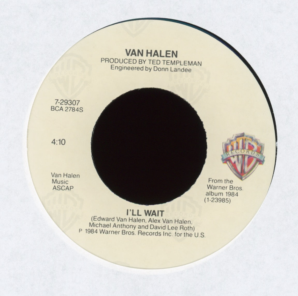 Van Halen - I'll Wait on WB With Picture Sleeve
