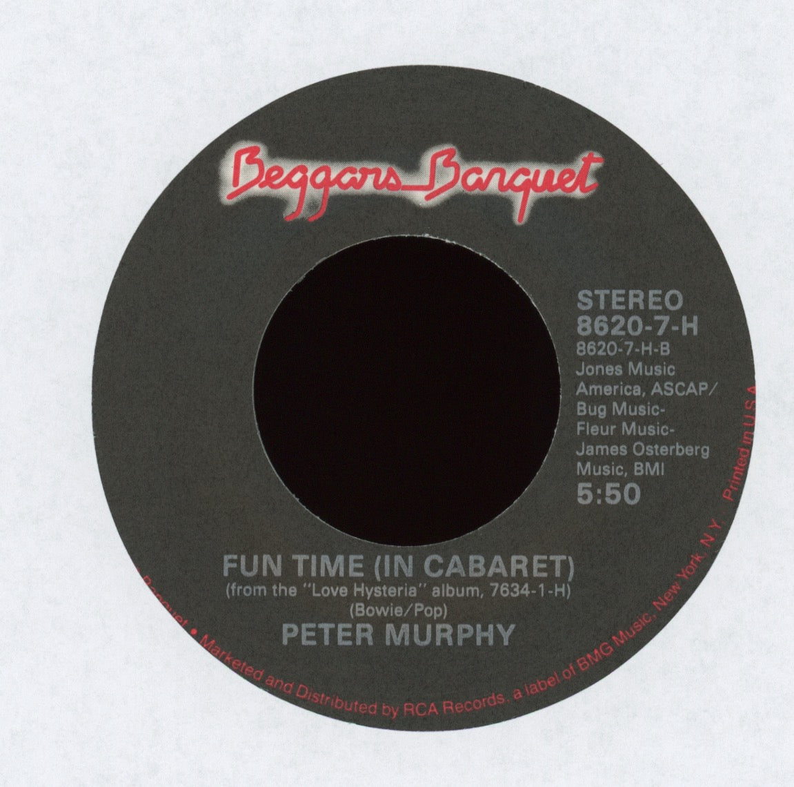Peter Murphy - All Night Long on Beggars Banquet With Picture Sleeve