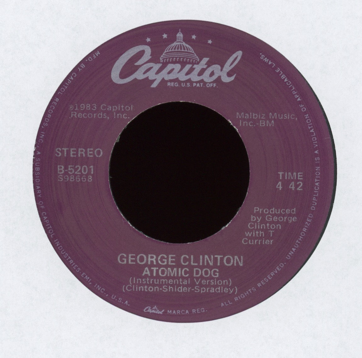 George Clinton - Atomic Dog on Capitol With Picture Sleeve