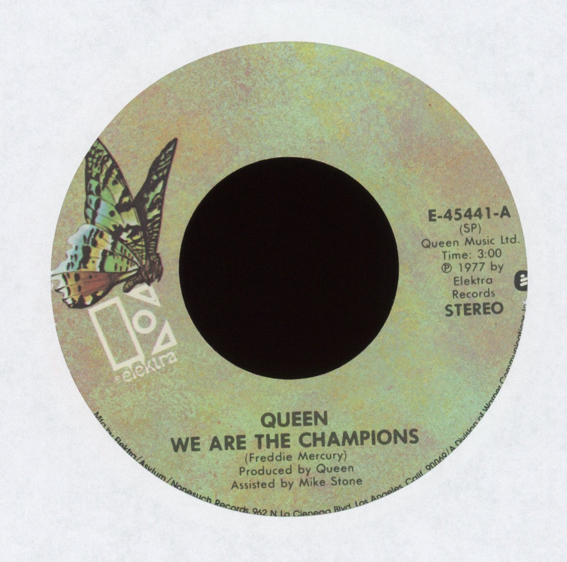 Queen - We Are The Champions on Elektra With Picture Sleeve