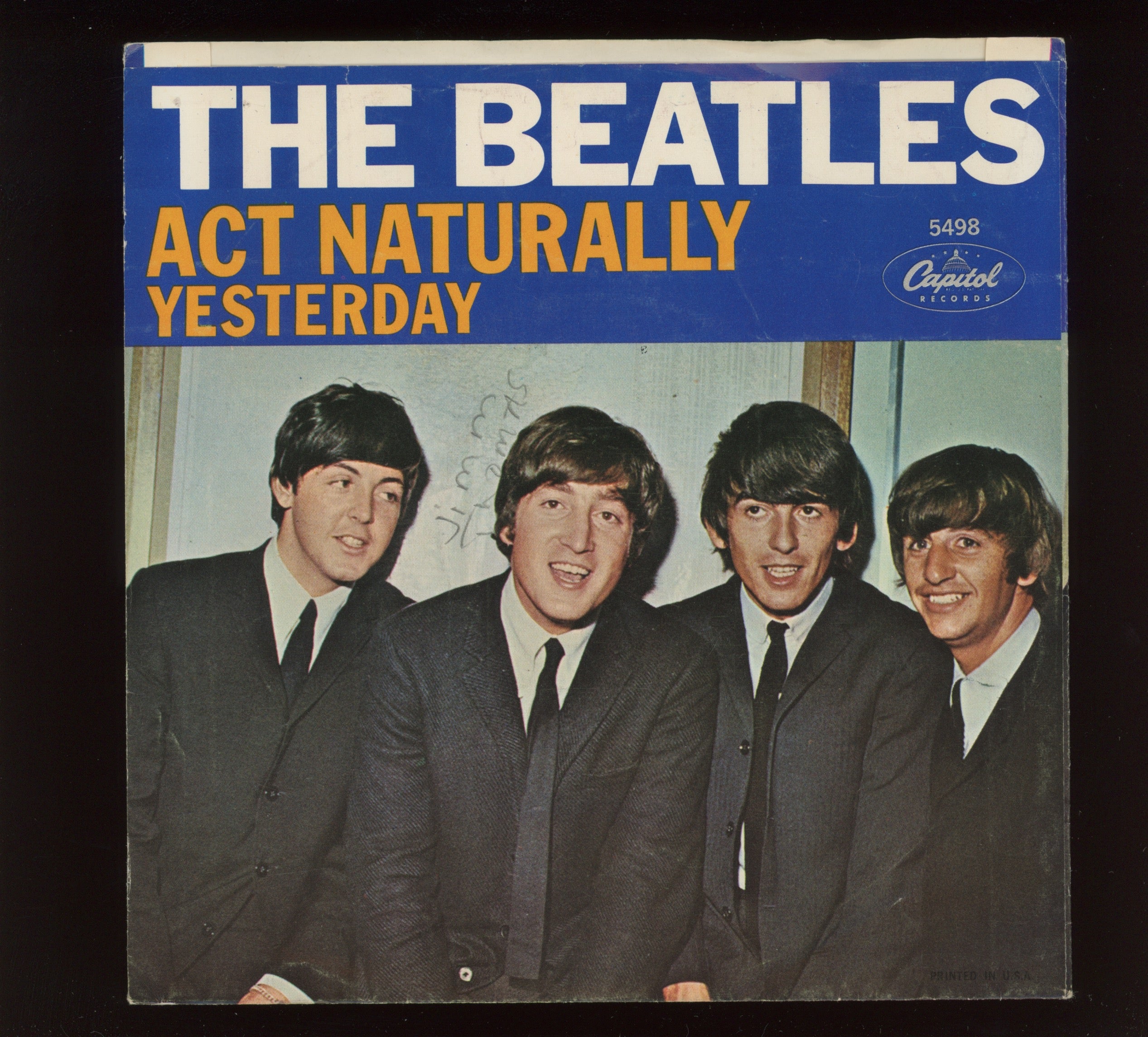 The Beatles - Yesterday / Act Naturally on Apple With Picture Sleeve