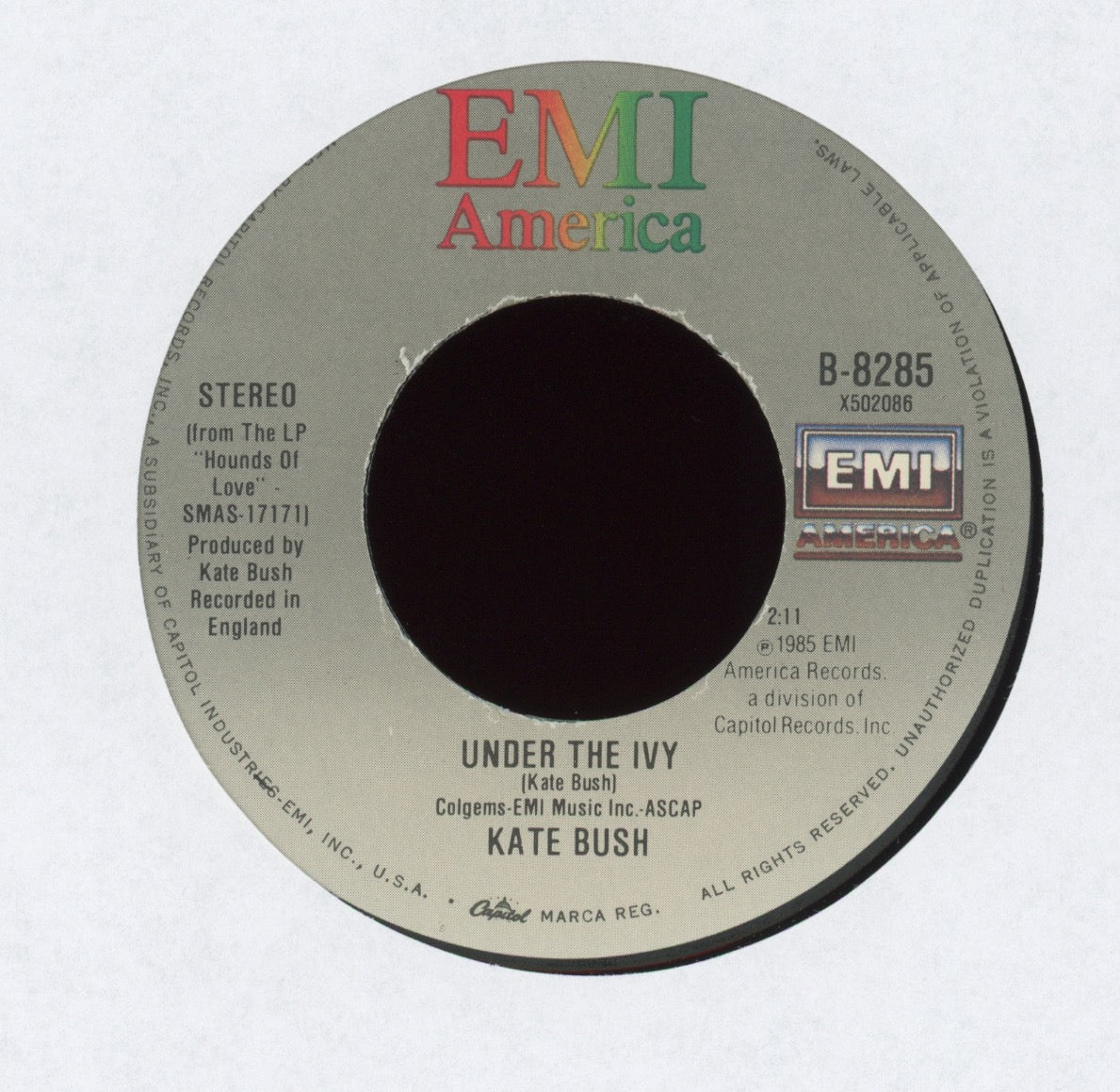 Kate Bush - Running Up That Hill on EMI America With Picture Sleeve