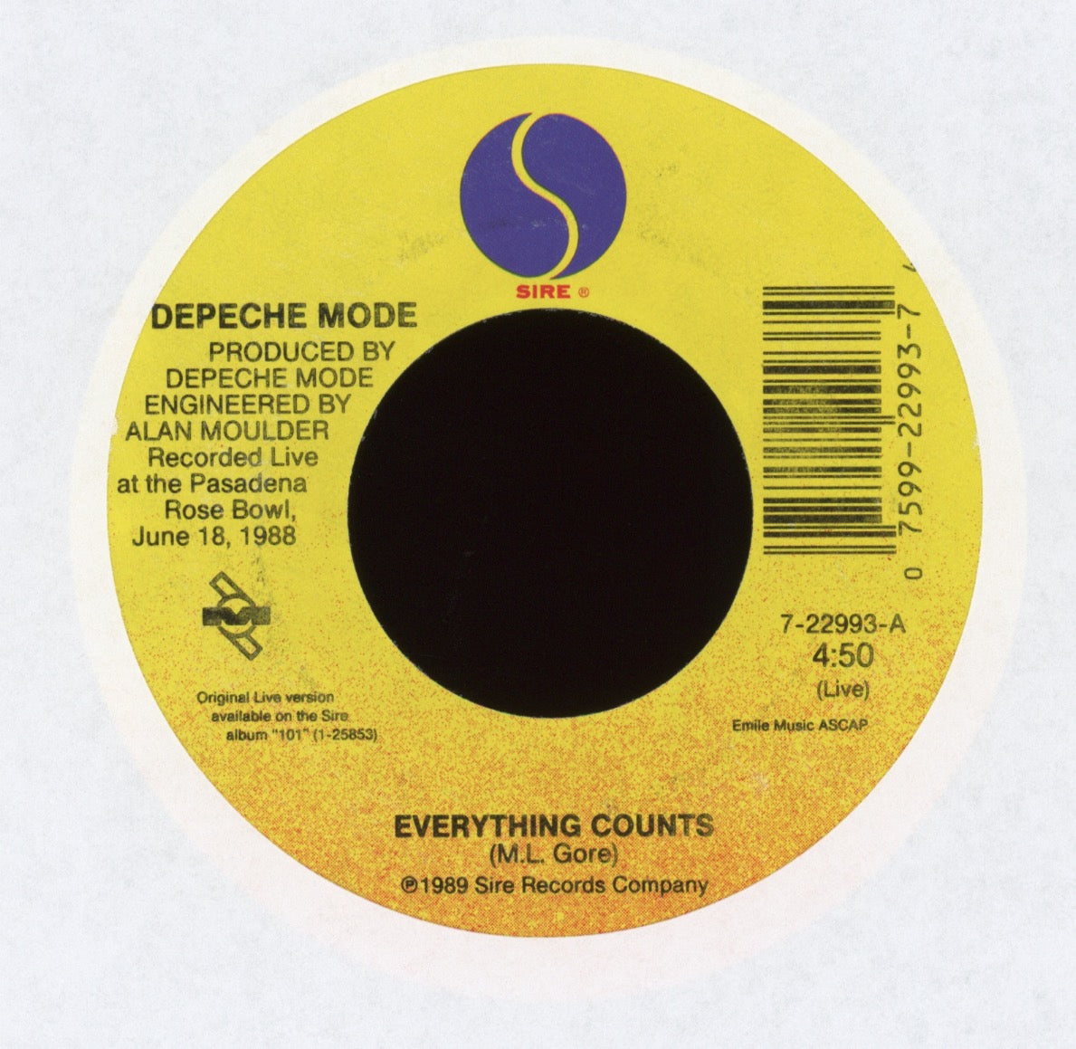 Depeche Mode - Everything Counts, Nothing on Sire With Picture Sleeve
