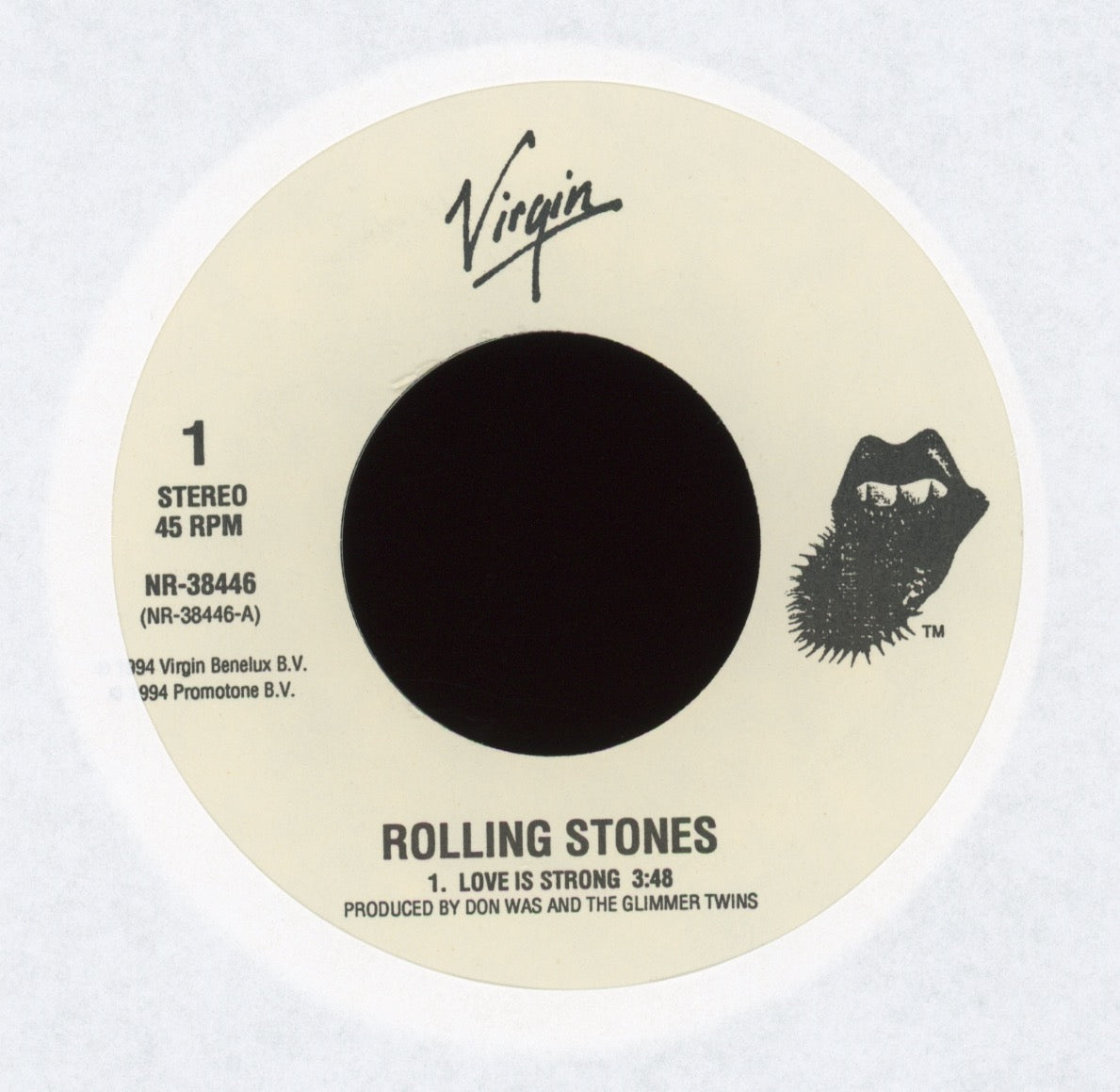 The Rolling Stones - Love Is Strong on Rolling Stones Virgin With Picture Sleeve
