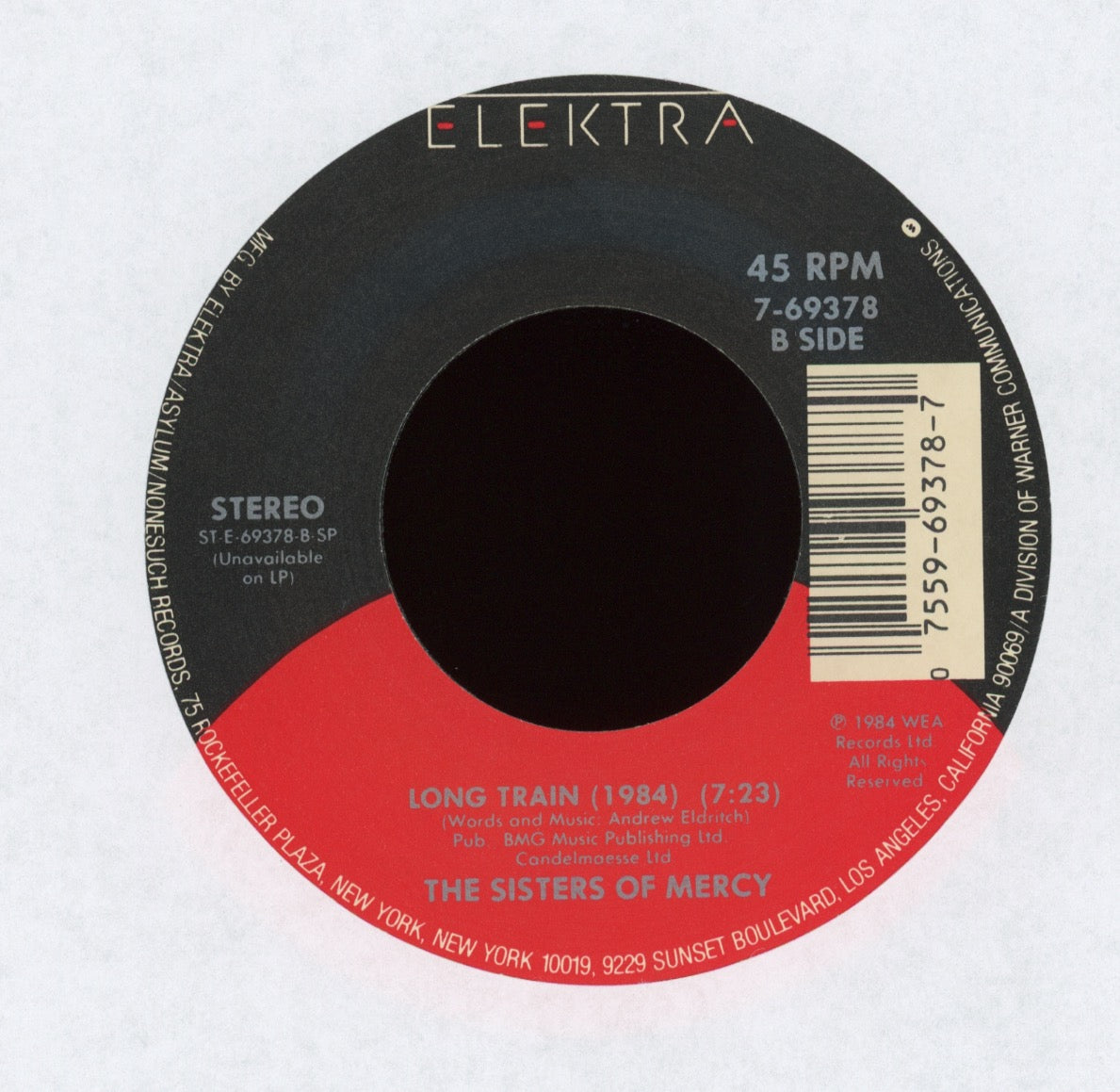 The Sisters Of Mercy - Lucretia My Reflection on Elektra With Picture Sleeve