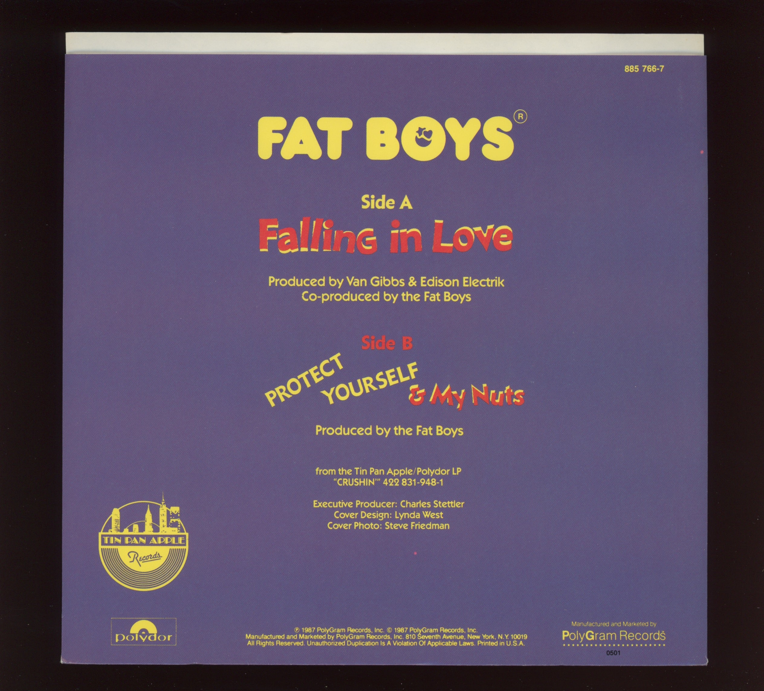 Fat Boys - Falling In Love on Tin Pan Apple With Picture Sleeve