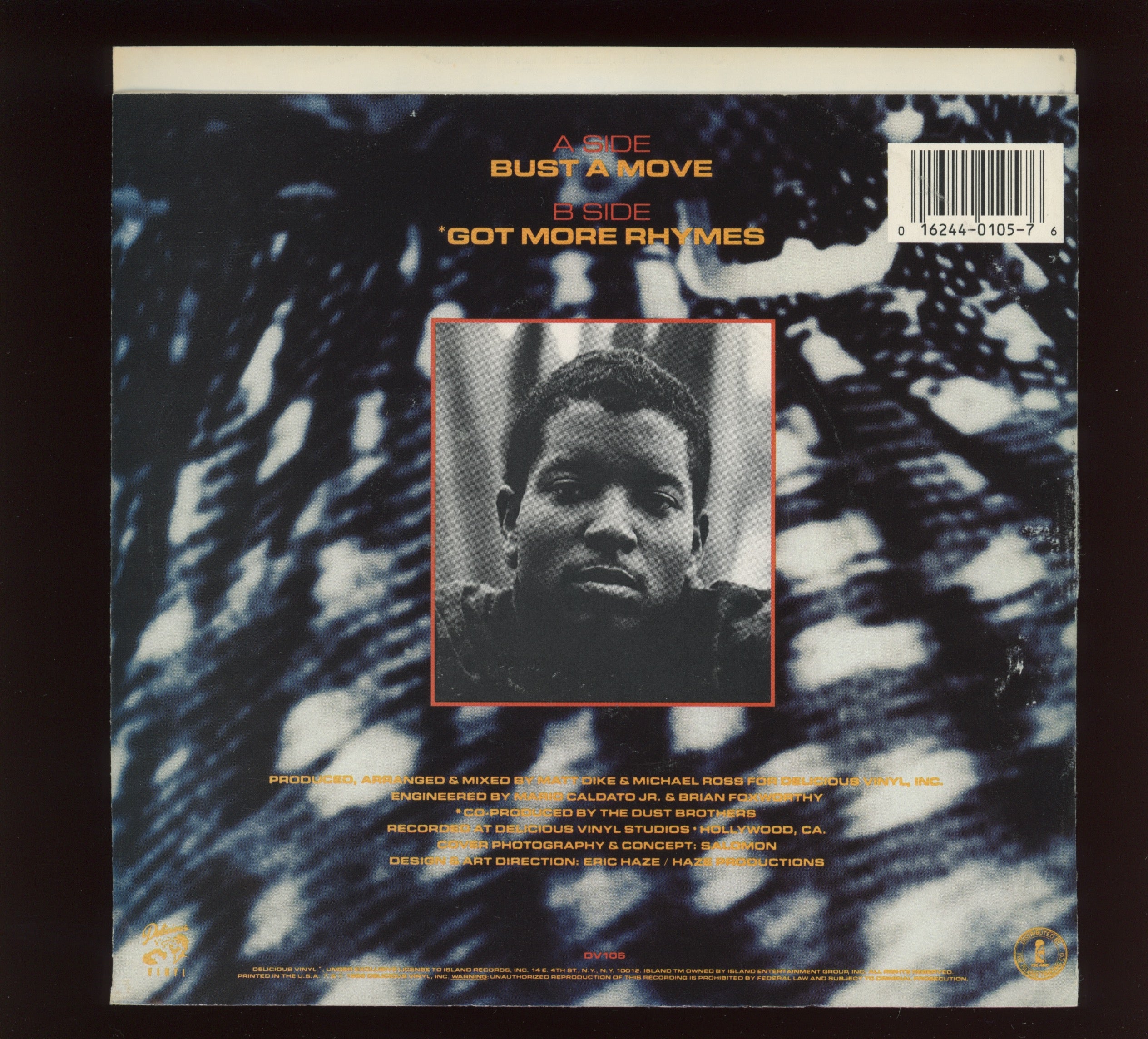Young MC - Bust A Move on Delicious Vinyl With Picture Sleeve