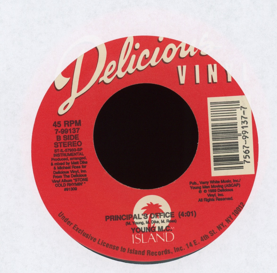Young MC - Principal's Office on Delicious Vinyl With Picture Sleeve
