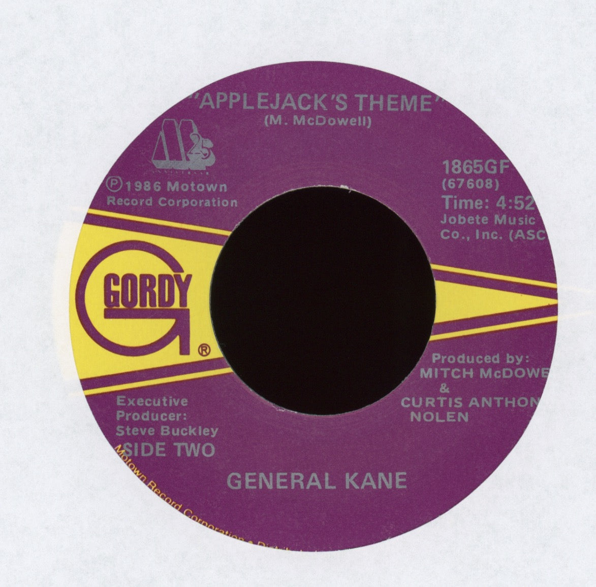 General Kane - Crack Killed Applejack on Gordy With Picture Sleeve