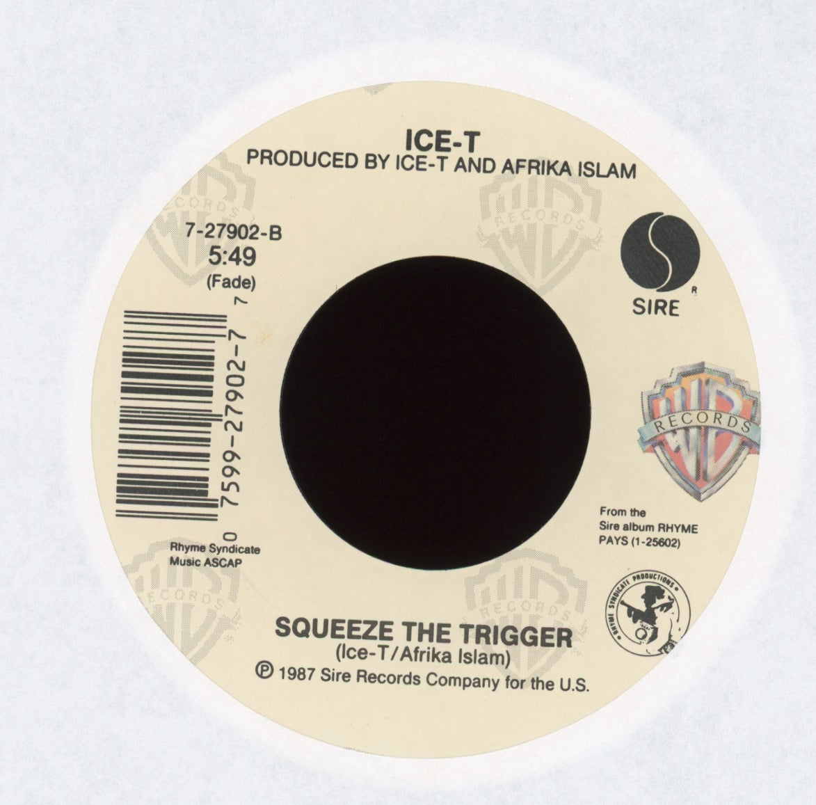 Ice-T - Colors on Sire Warner Bros With Picture Sleeve