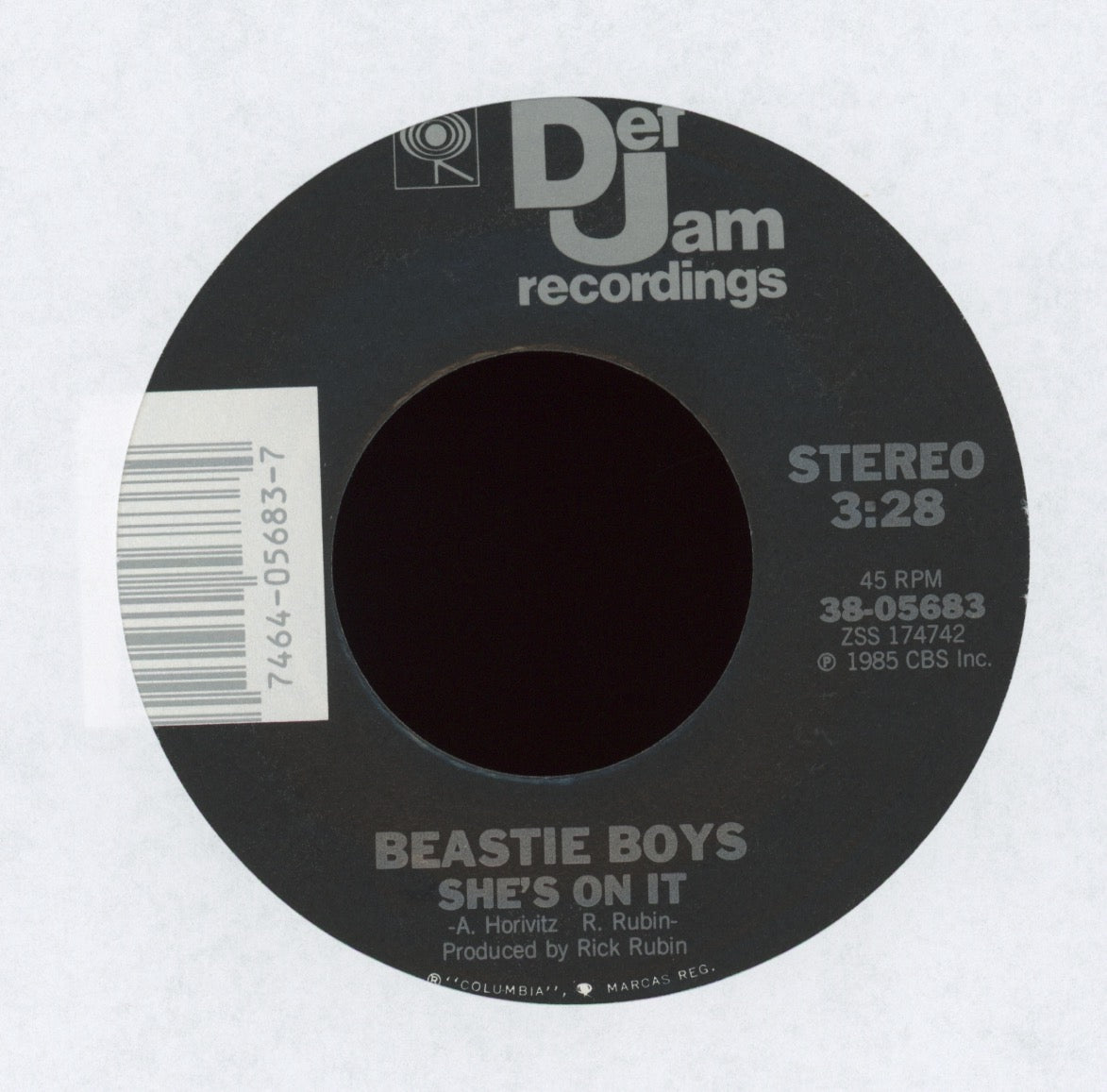 Beastie Boys - She's On It on Def Jam With Picture Sleeve