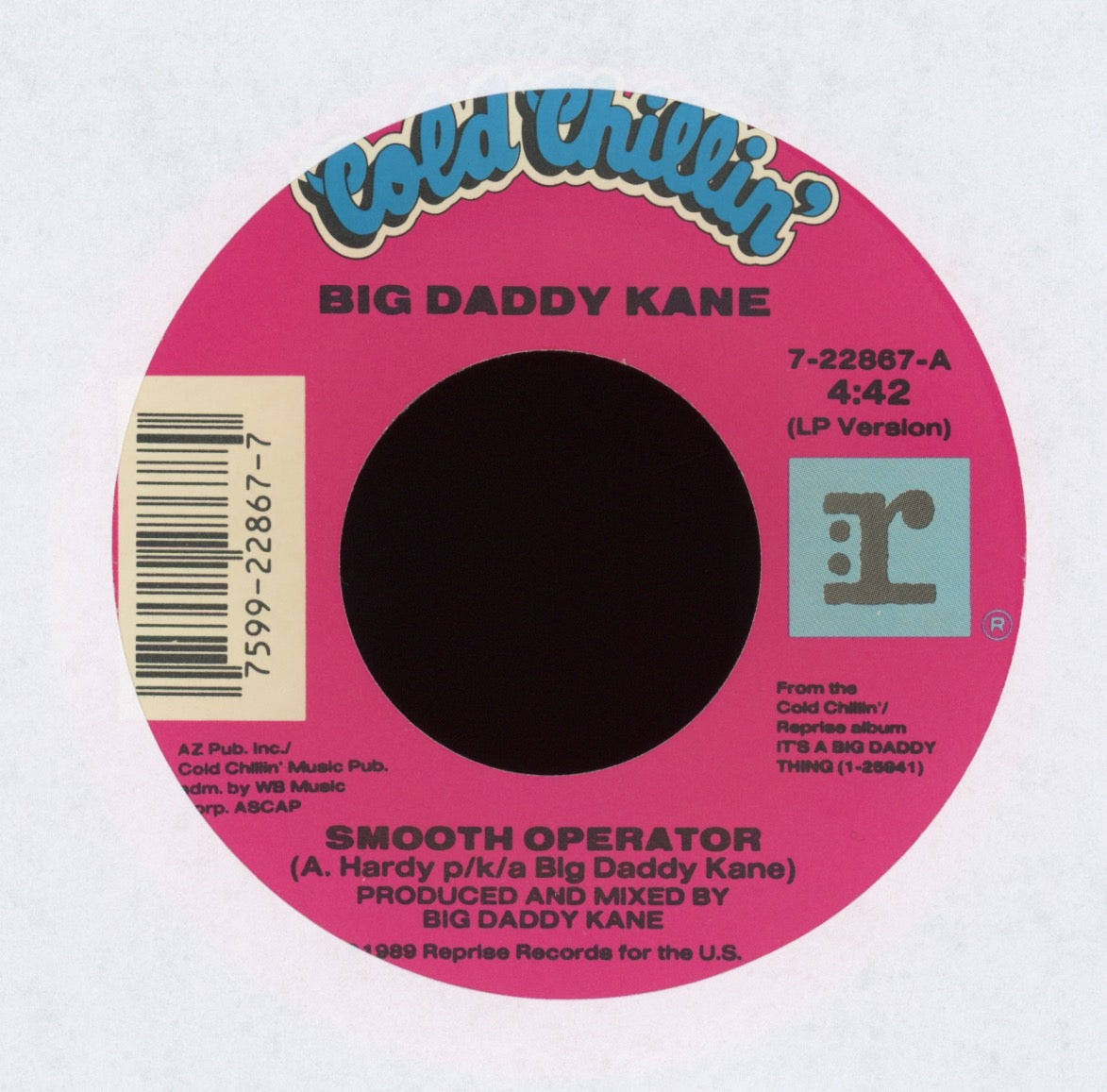 Big Daddy Kane - Smooth Operator on Cold Chillin' With Picture Sleeve