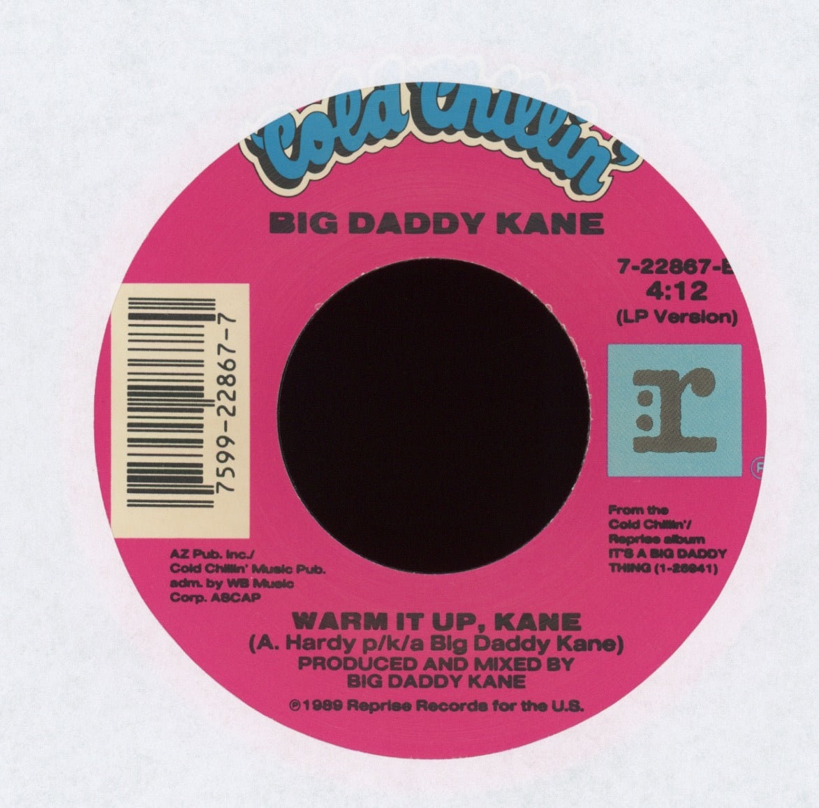 Big Daddy Kane - Smooth Operator on Cold Chillin' With Picture Sleeve