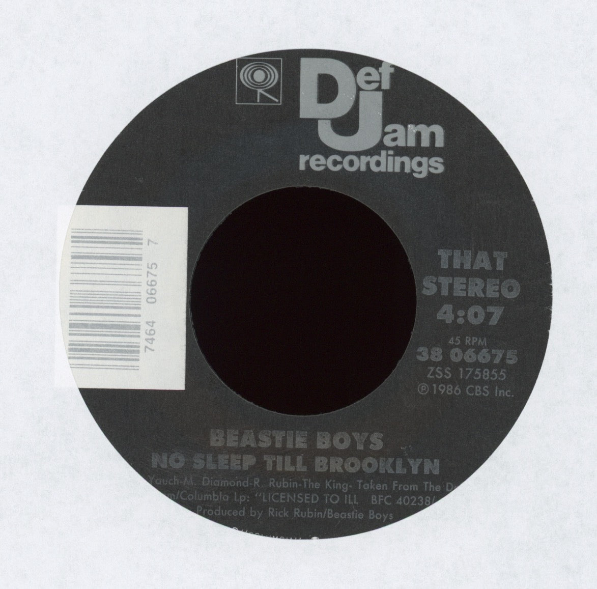 Beastie Boys - No Sleep Till Brooklyn on Def Jam With Picture Sleeve