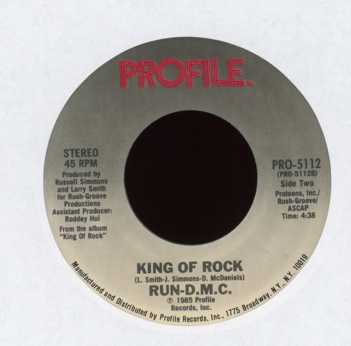 Run-DMC - Walk This Way on Profile With Picture Sleeve