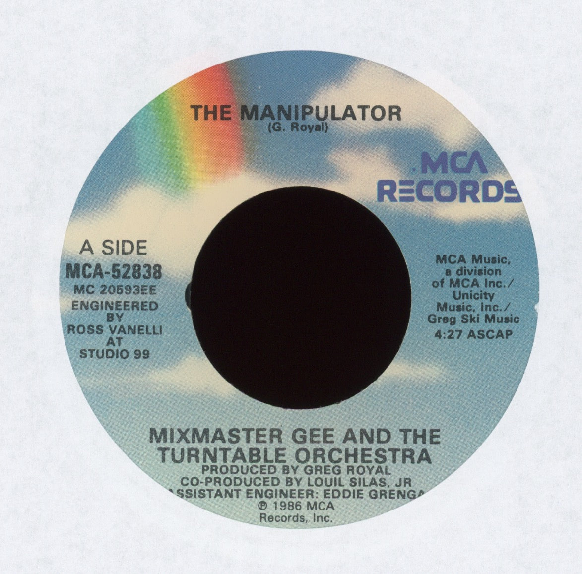 Mixmaster Gee And The Turntable Orchestra - The Manipulator on MCA With Picture Sleeve