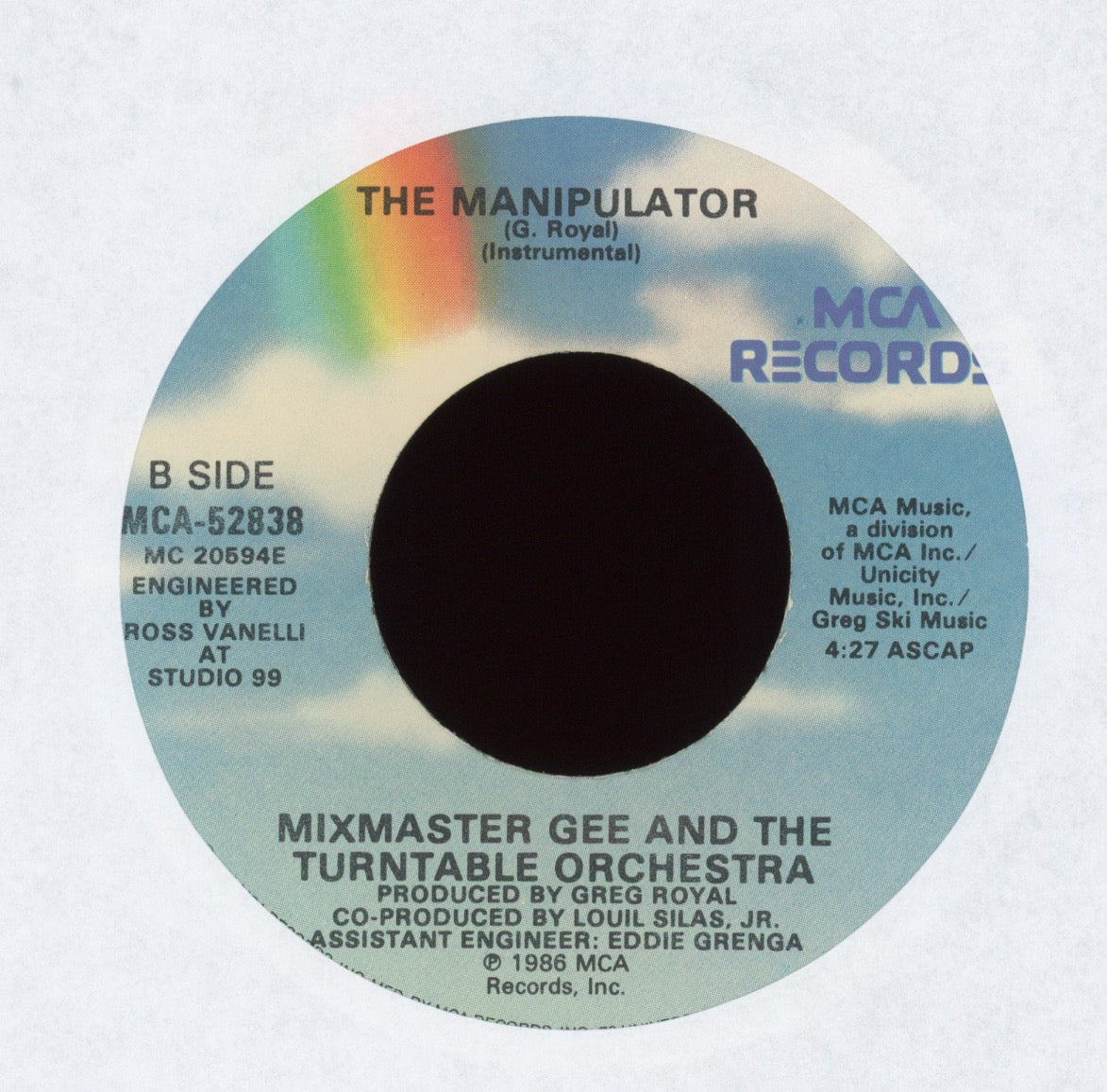 Mixmaster Gee And The Turntable Orchestra - The Manipulator on MCA With Picture Sleeve