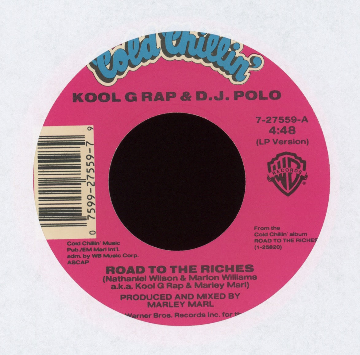 Kool G Rap & D.J. Polo - Road To The Riches on Cold Chillin' With Picture Sleeve