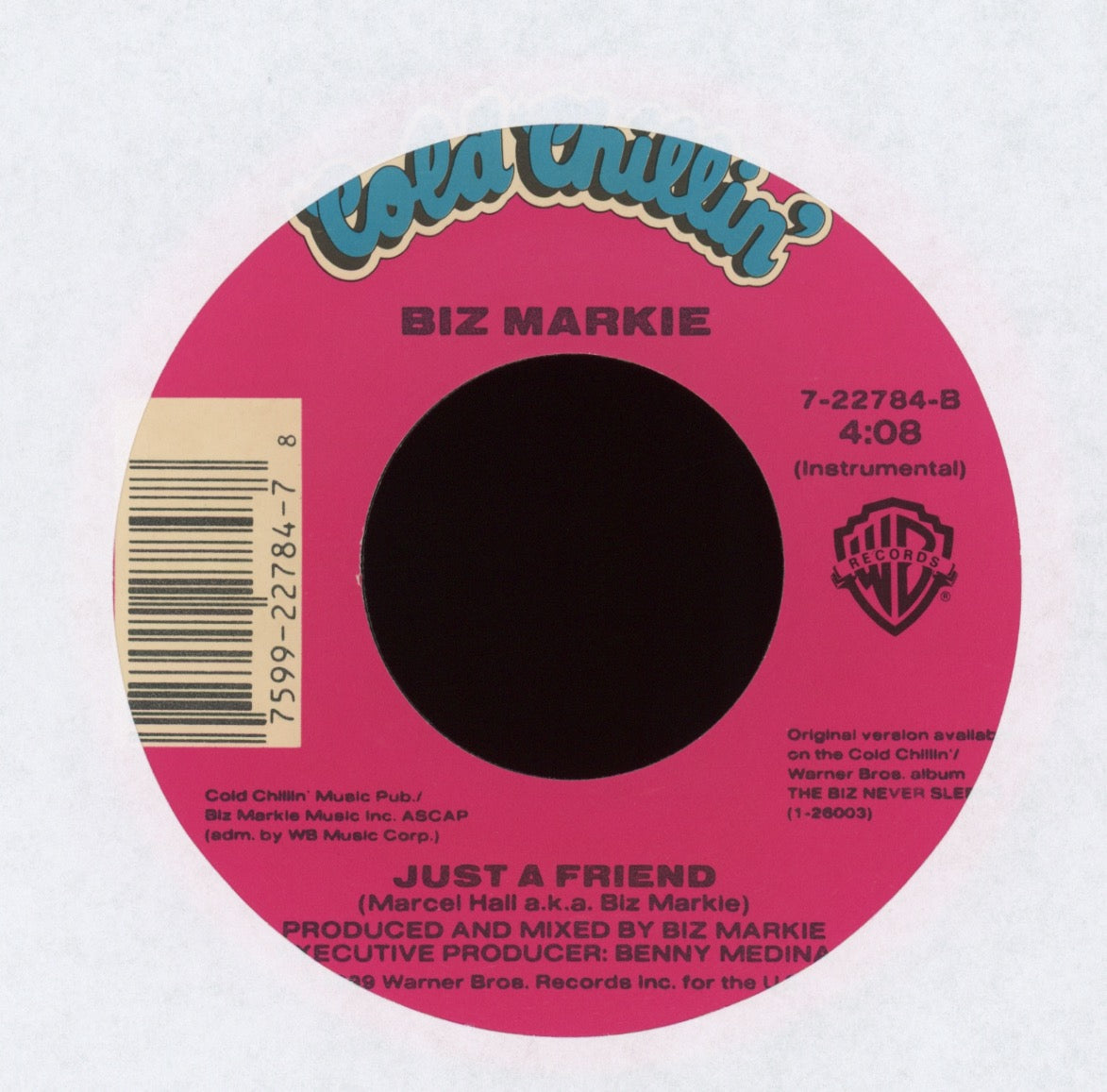 Biz Markie - Just A Friend on Cold Chillin' With Picture Sleeve