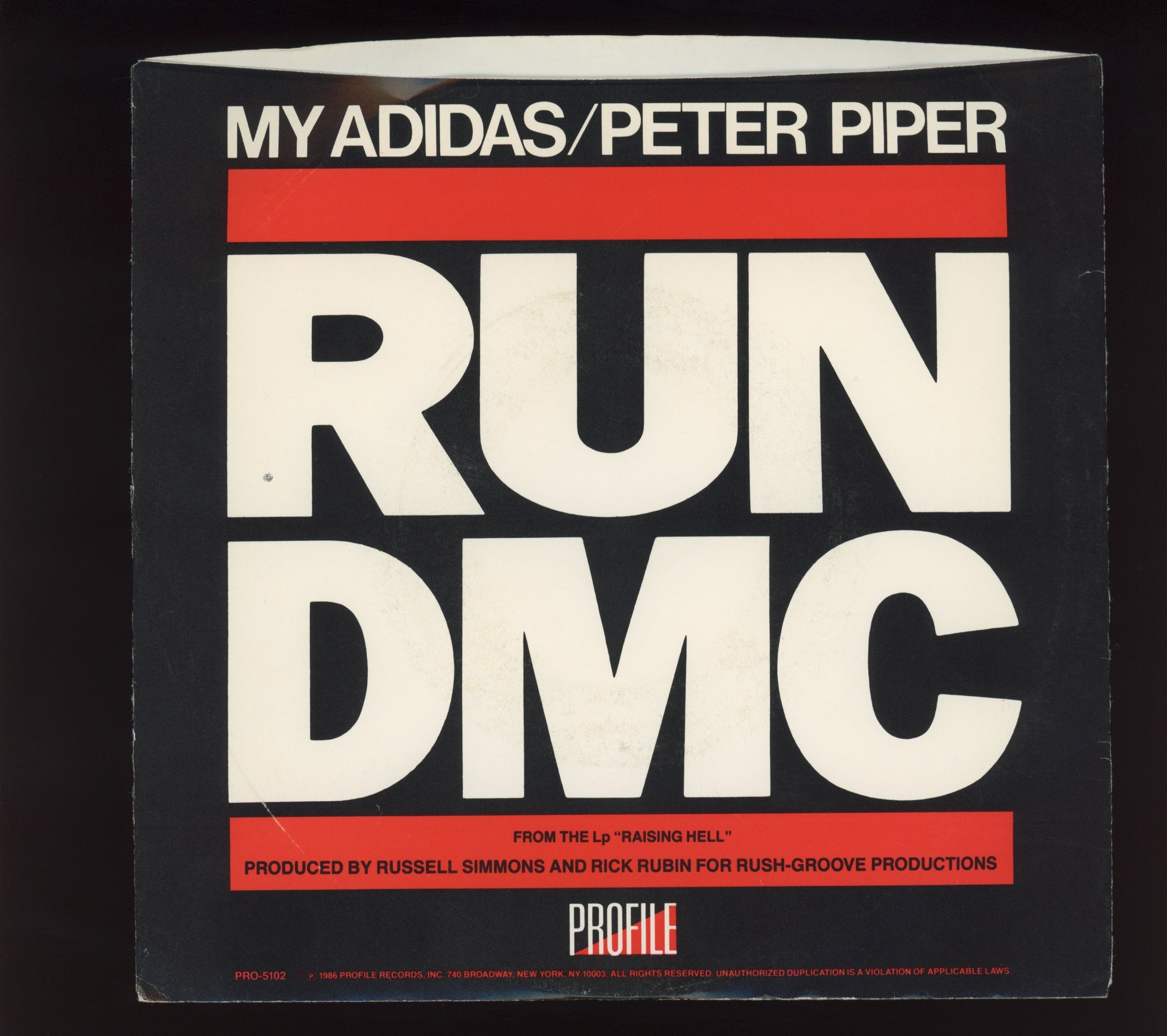 Run-DMC - My Adidas on Profile With Picture Sleeve
