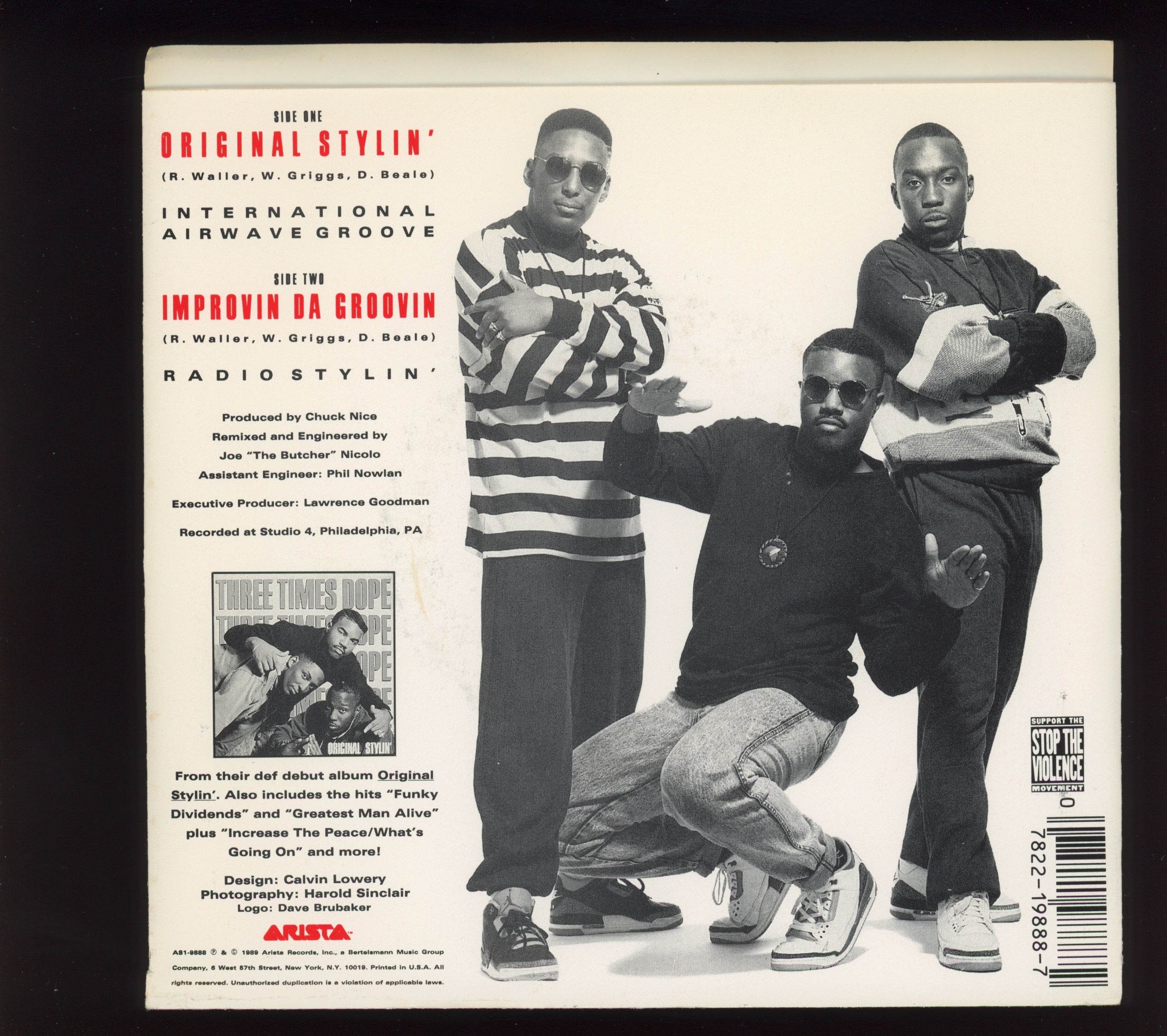 Three Times Dope - Original Stylin' on Arista With Picture Sleeve