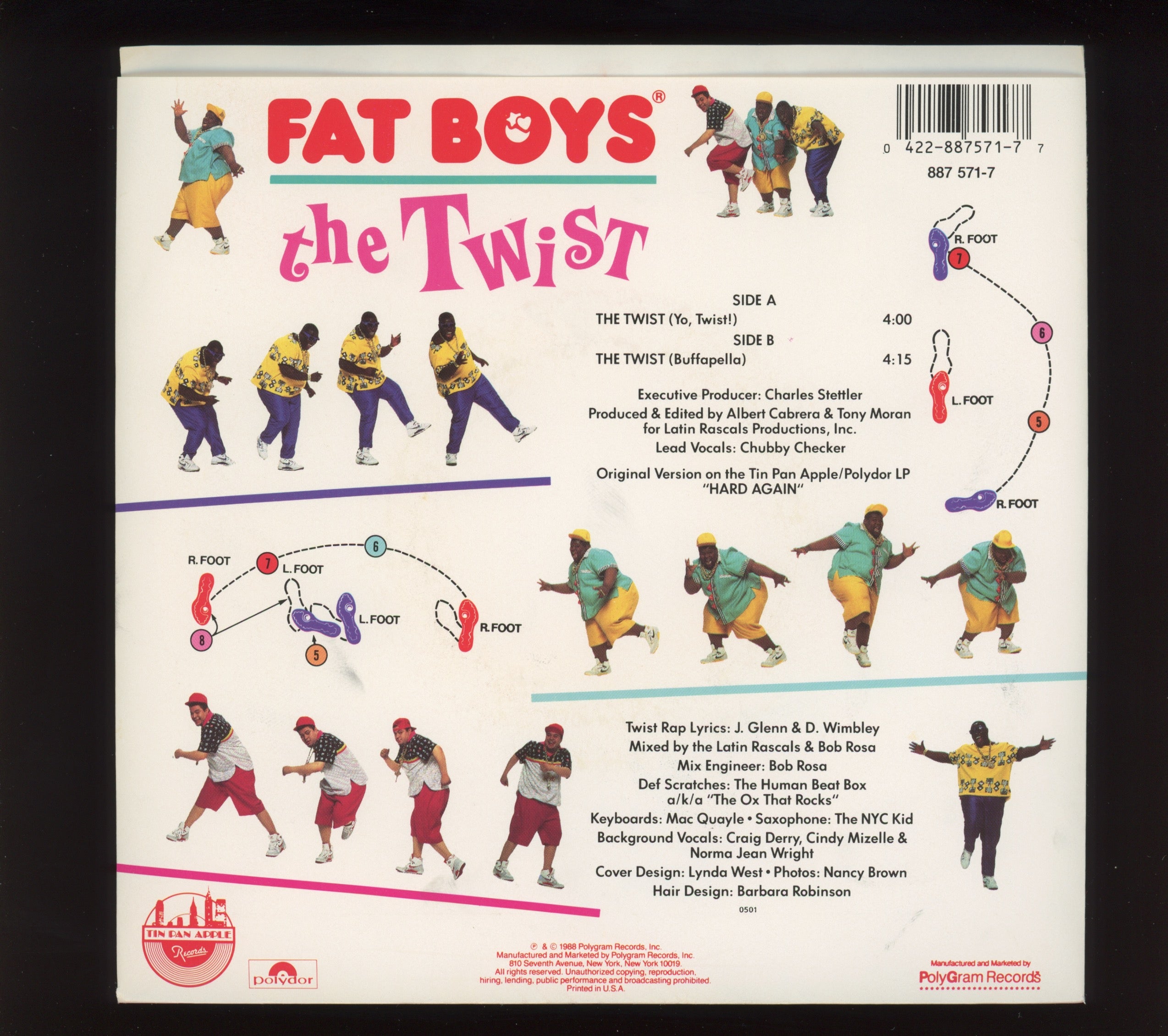 Fat Boys - The Twist on Tin Pan Apple With Picture Sleeve