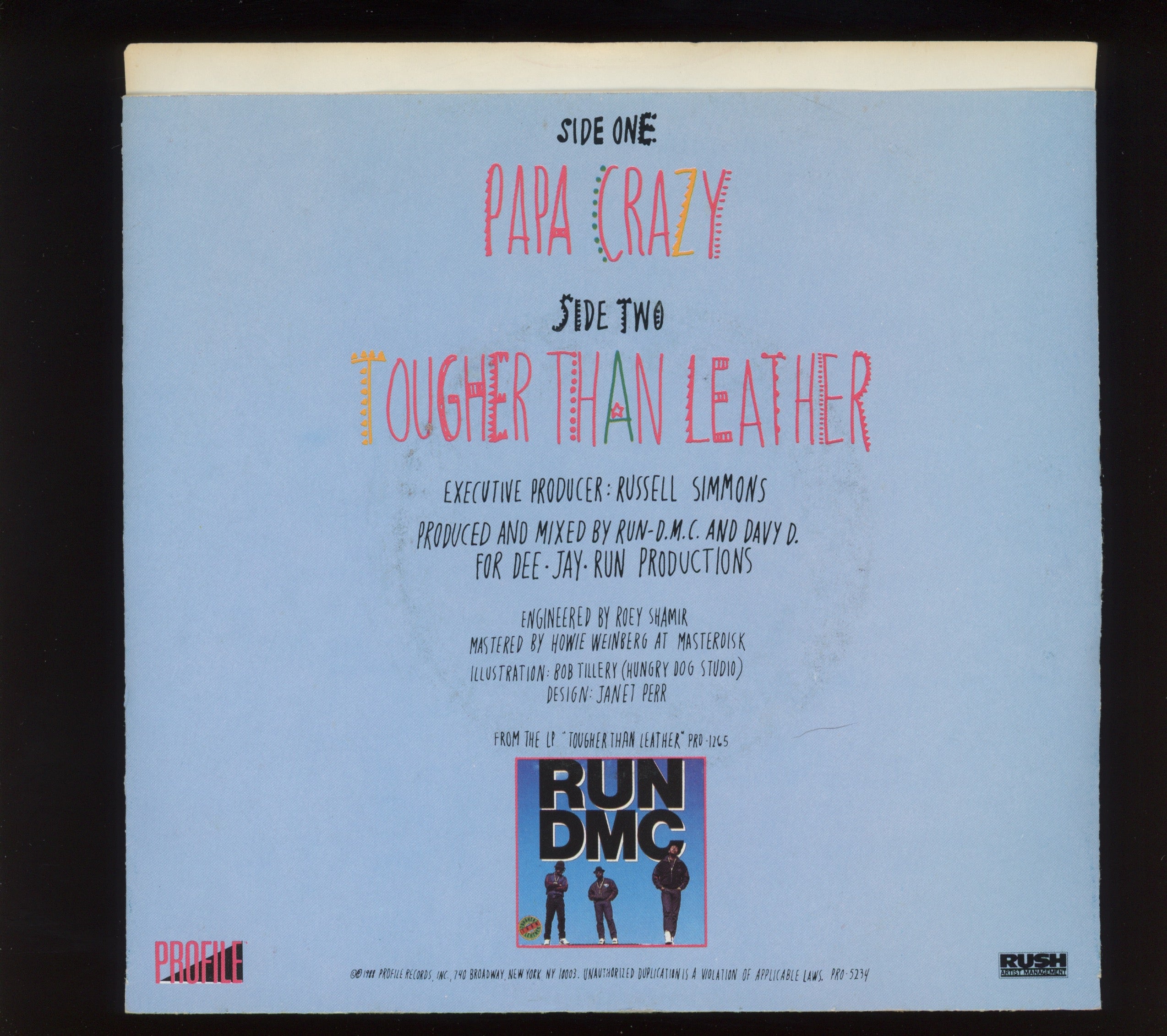 Run-DMC - Papa Crazy / Tougher Than Leather on Profile With Picture Sleeve
