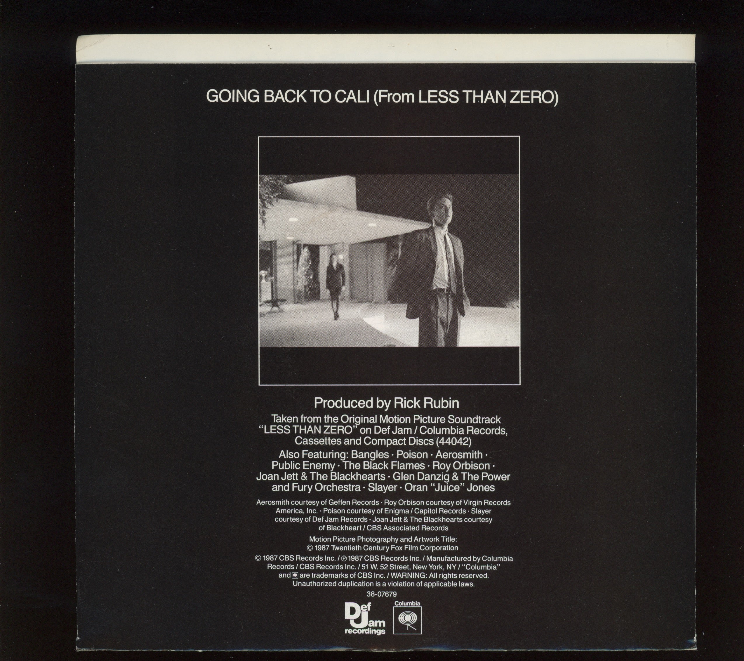 LL Cool J - Going Back To Cali on Def Jam With Picture Sleeve