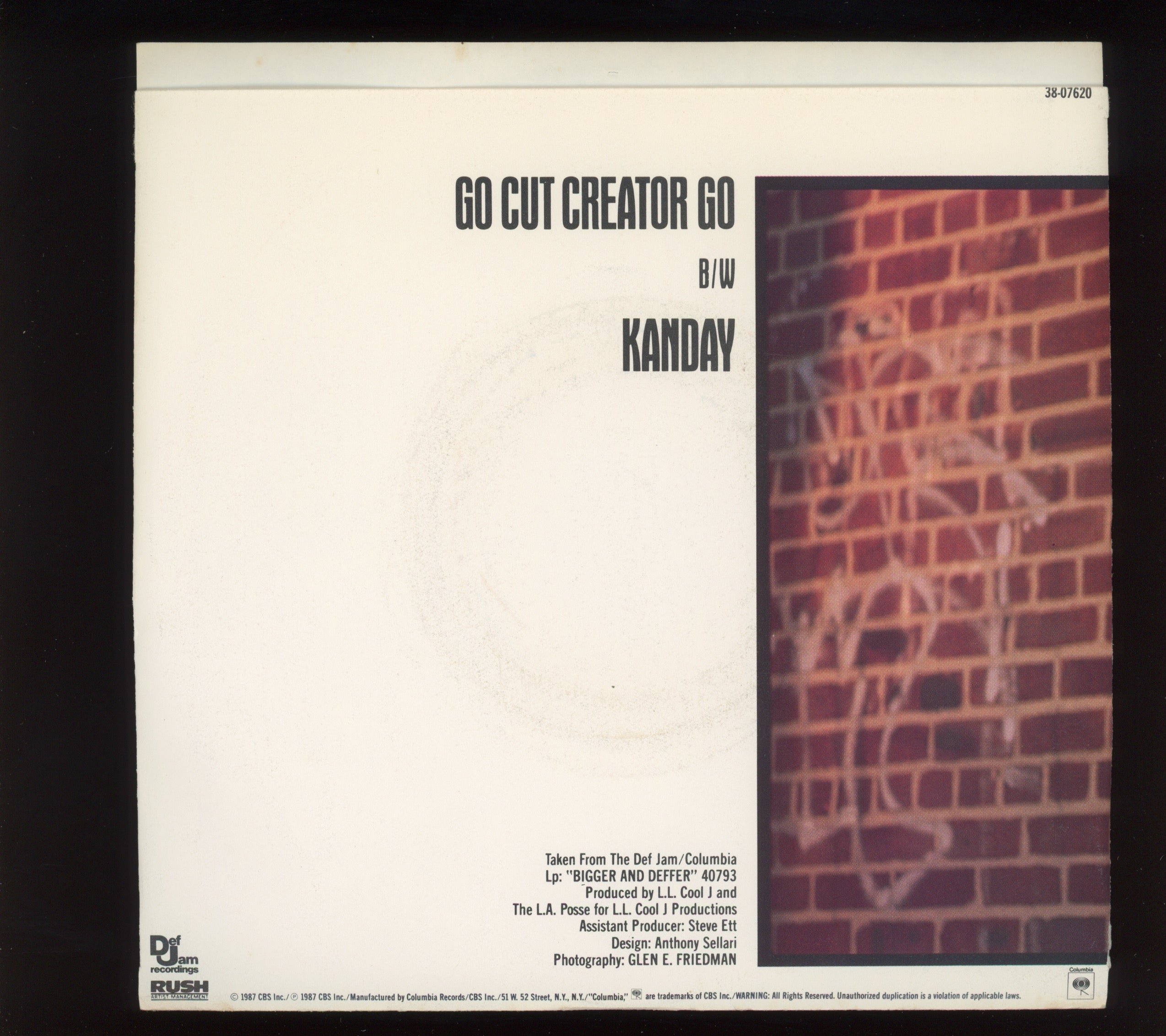 LL Cool J - Go Cut Creator Go on Def Jam With Picture Sleeve
