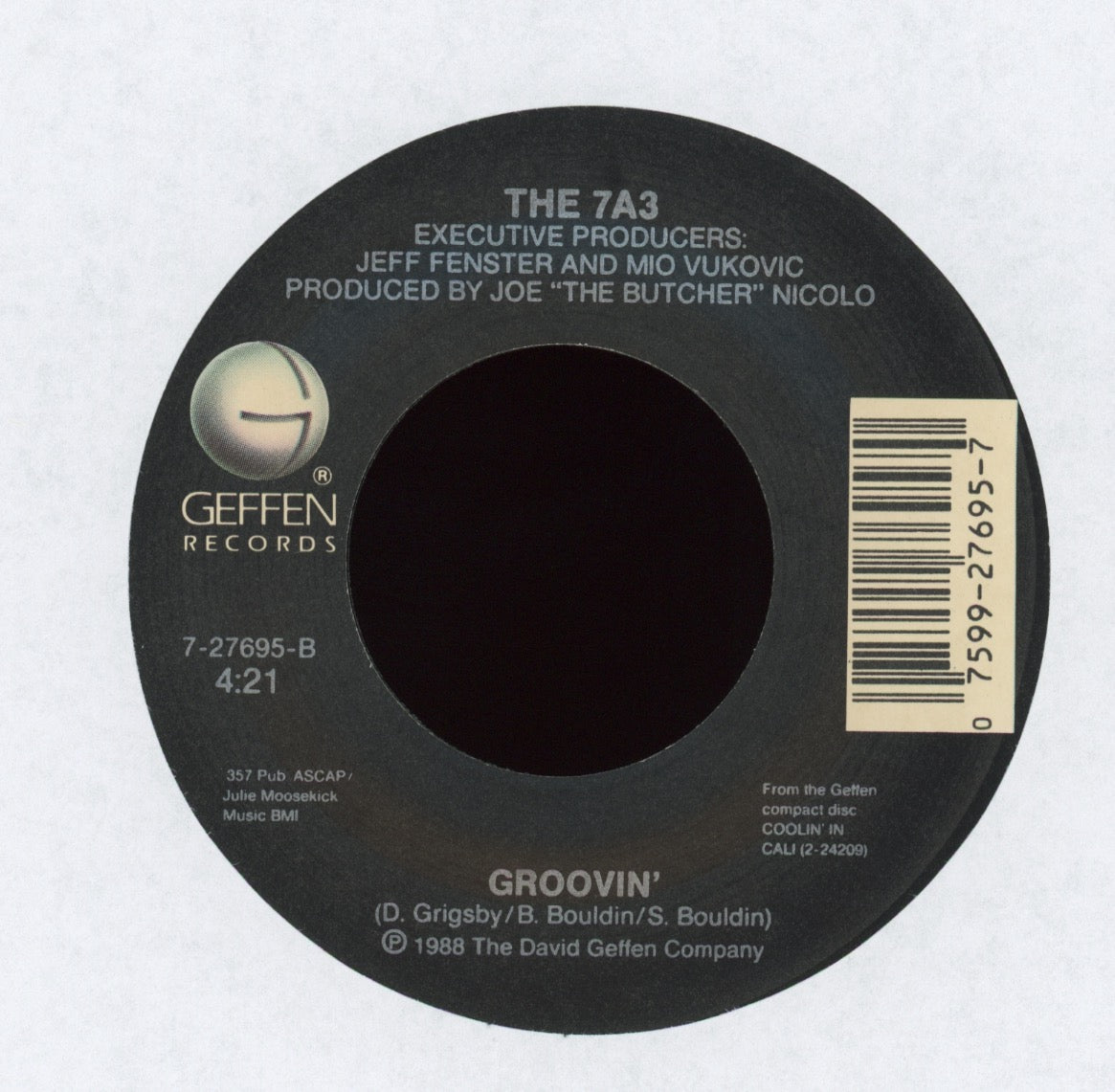 7A3 - Coolin' In Cali on Geffen With Picture Sleeve