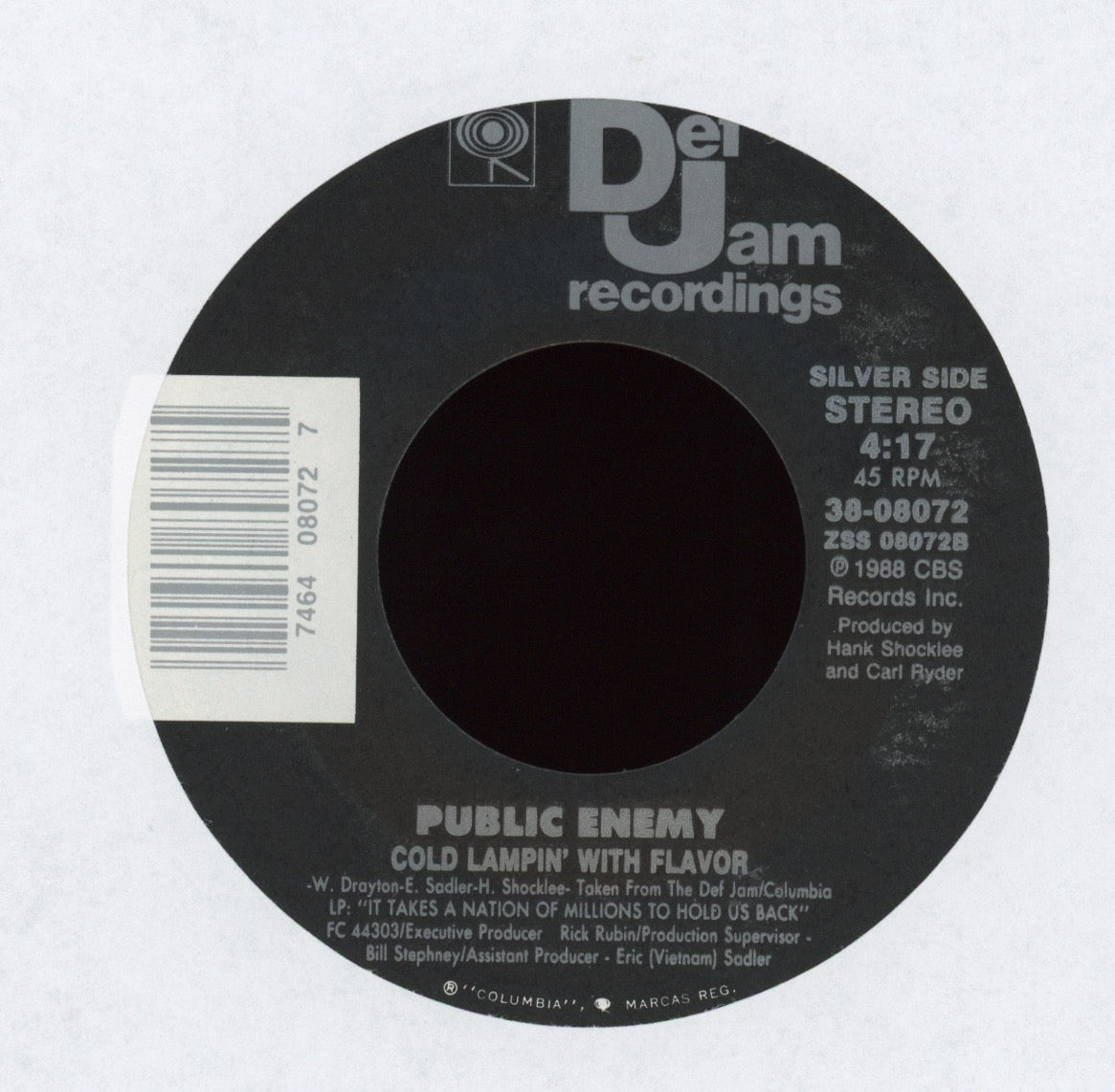 Public Enemy - Night Of The Living Baseheads on Def Jam With Picture Sleeve